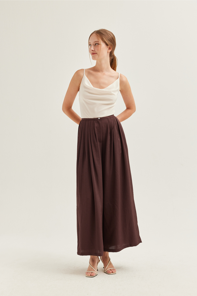 Pleated Wide-Leg Trousers