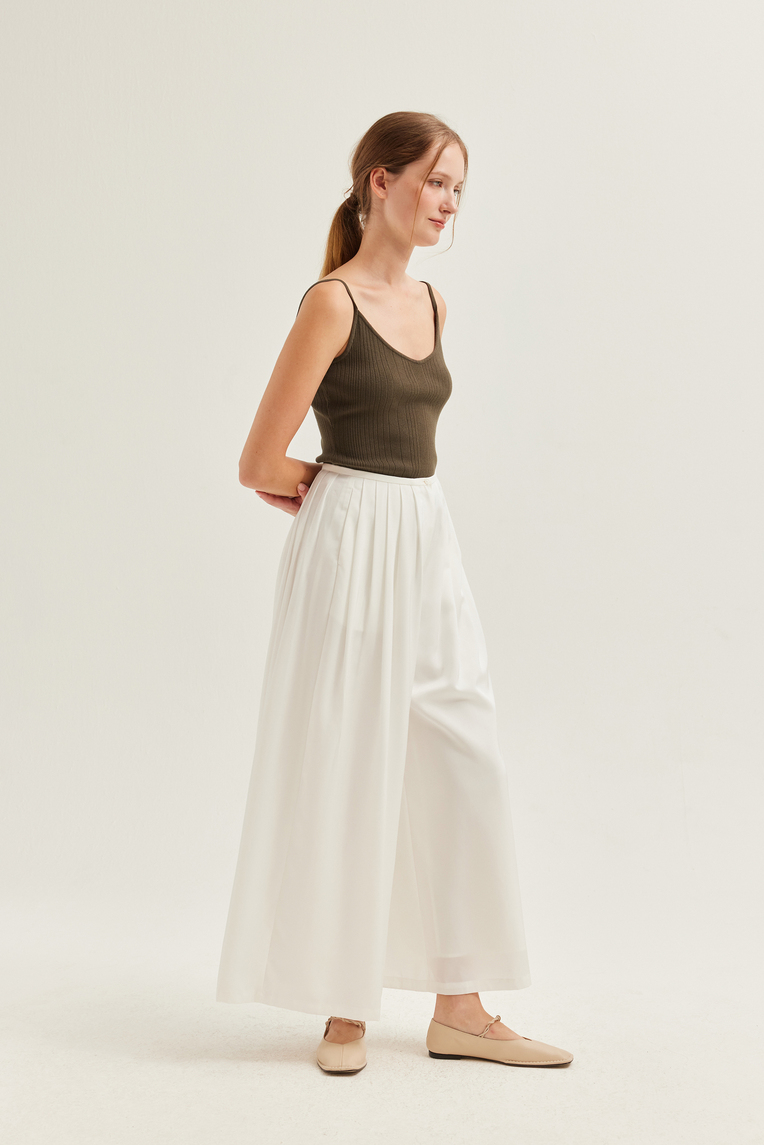 Pleated Wide-Leg Trousers
