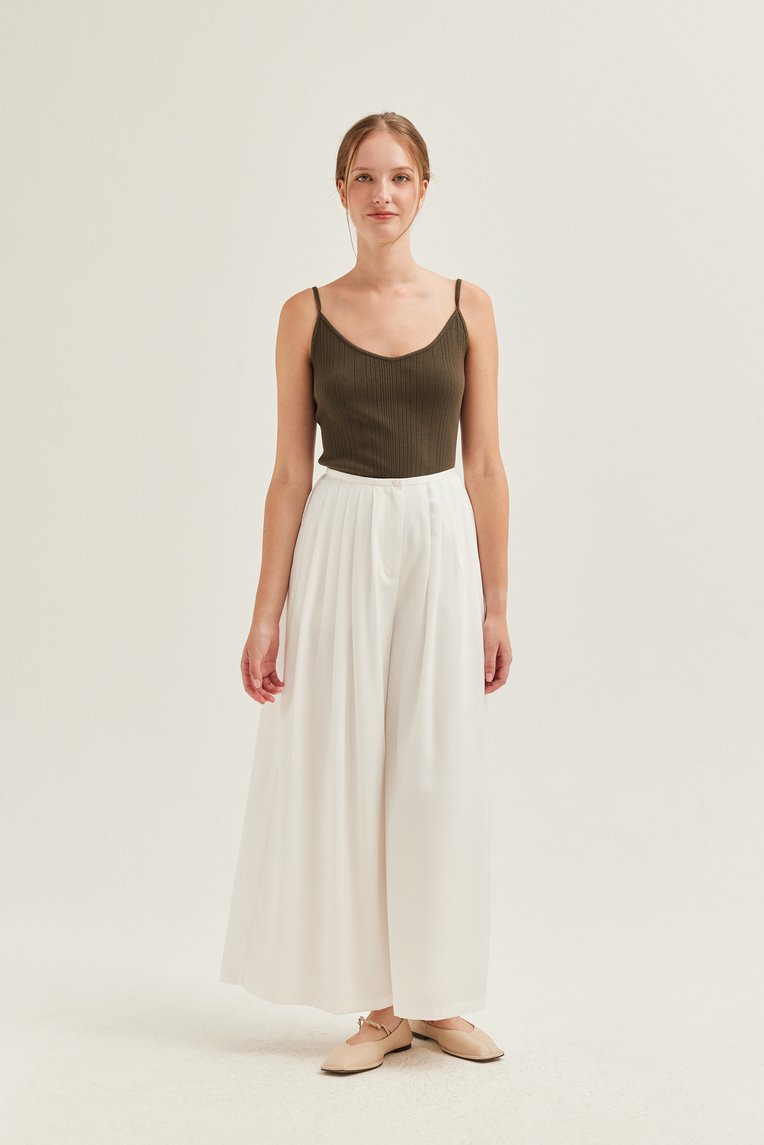 Pleated Wide-Leg Trousers