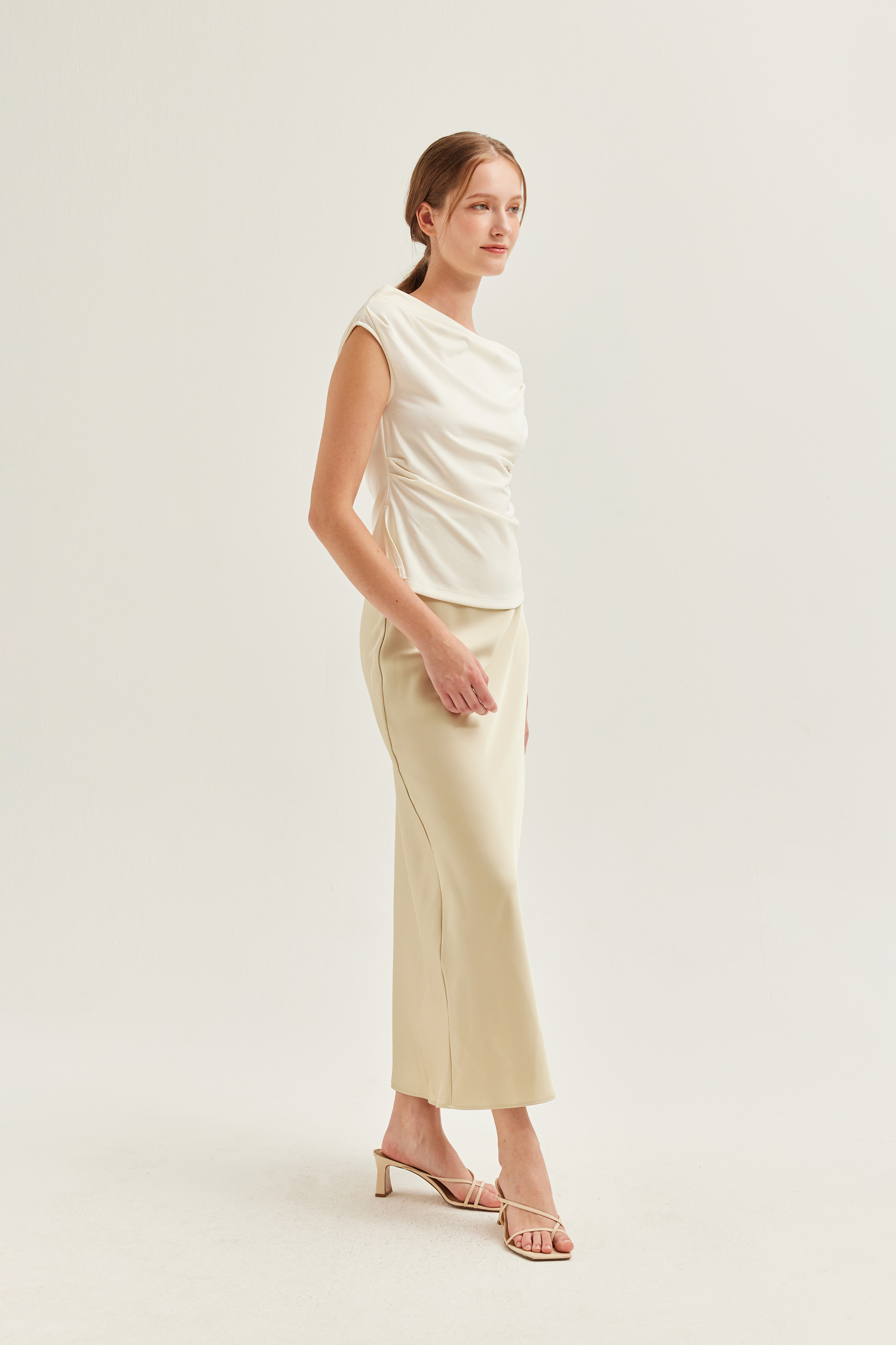 Fitted Boat-Neck Jersey Blouse Fitted Boat-Neck Jersey Blouse