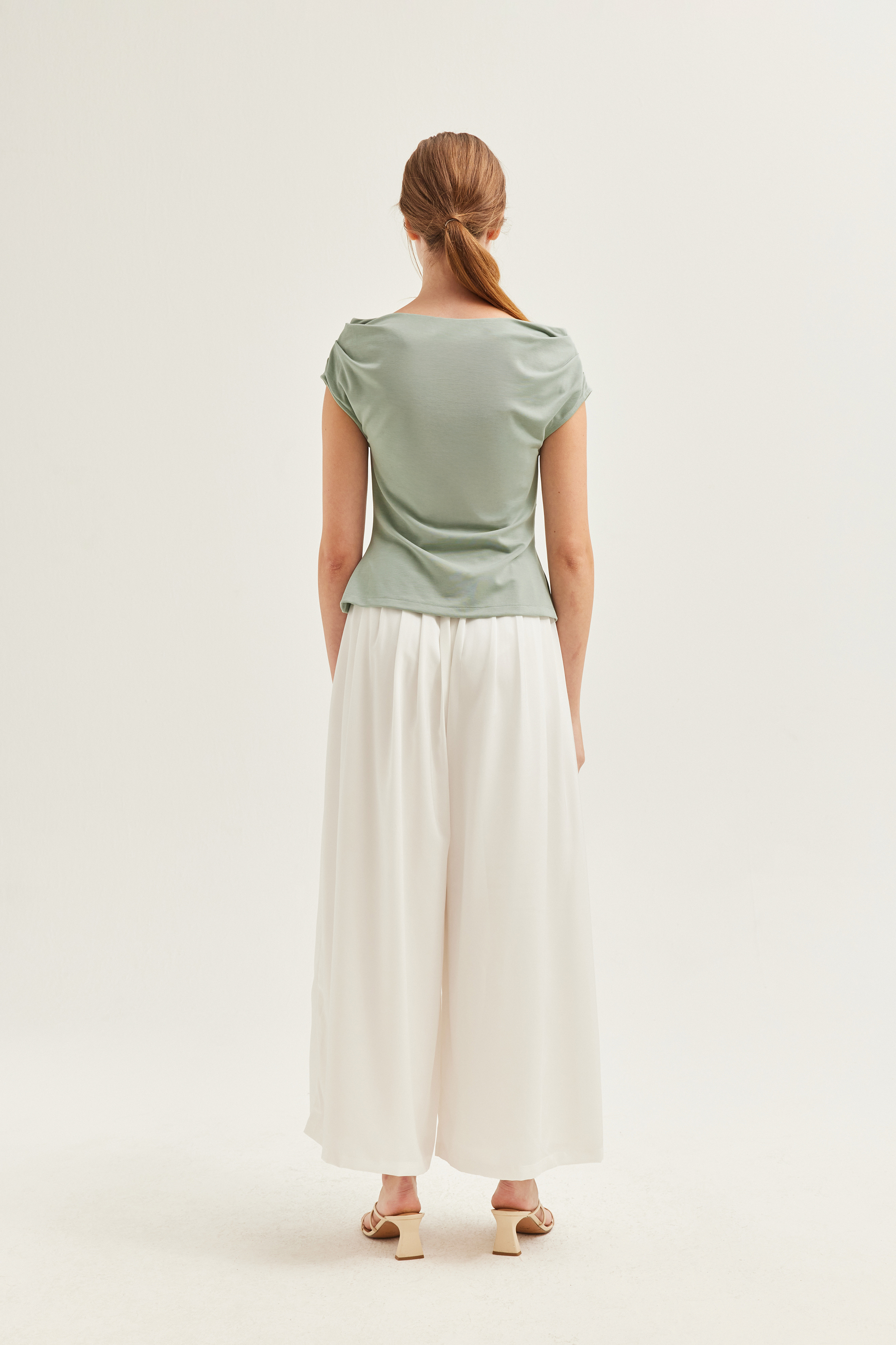 Fitted Boat-Neck Jersey Blouse Fitted Boat-Neck Jersey Blouse