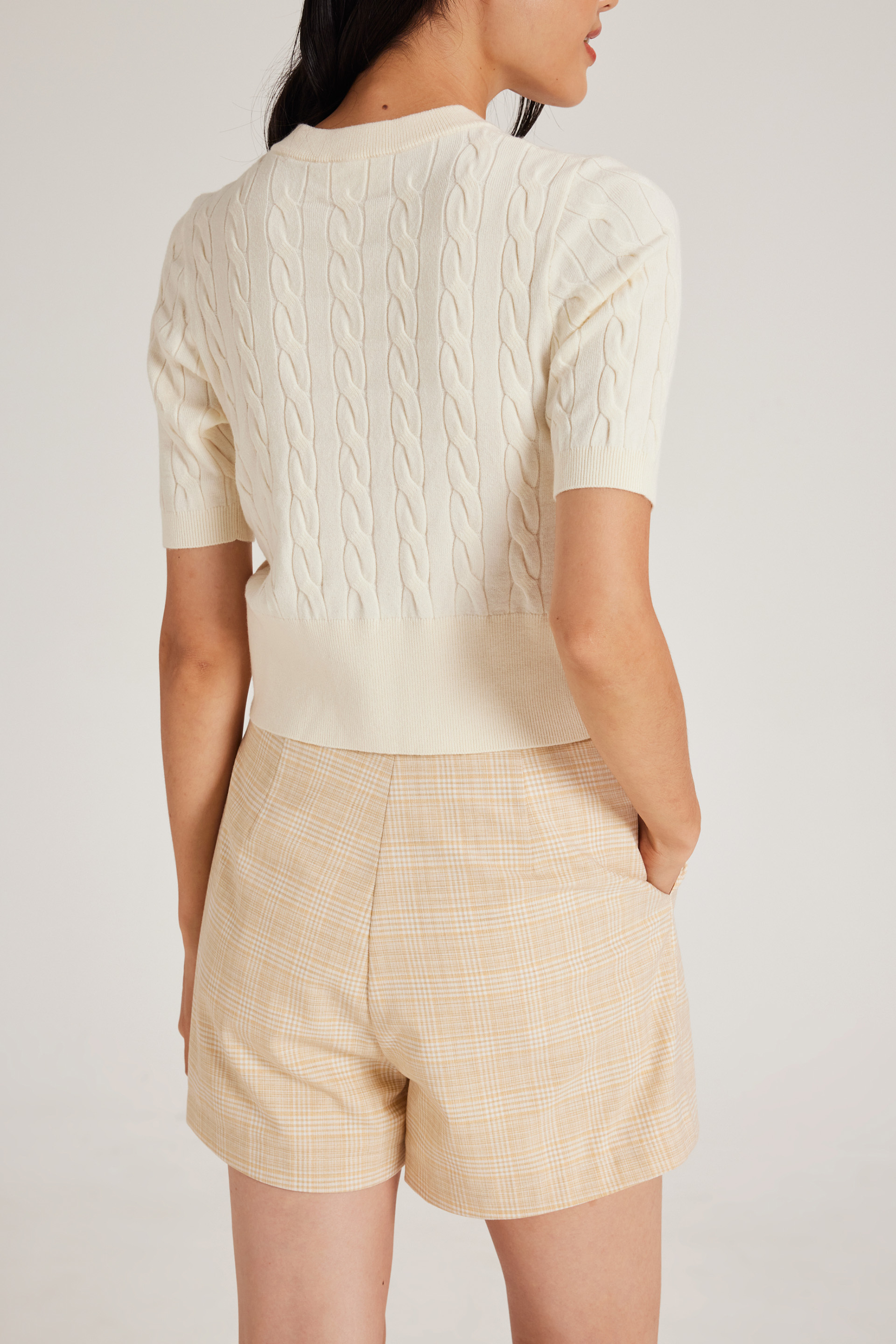 Plaid High-Waisted Shorts