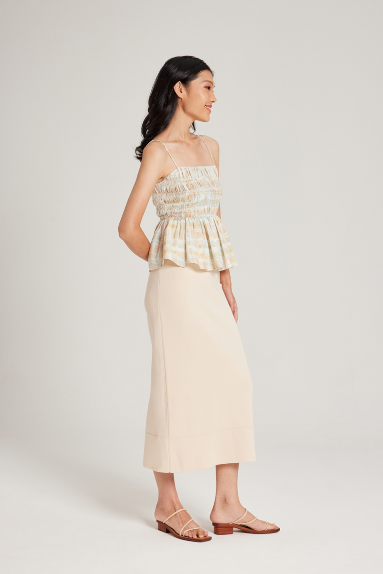 Tapestry Ruched Cami Top