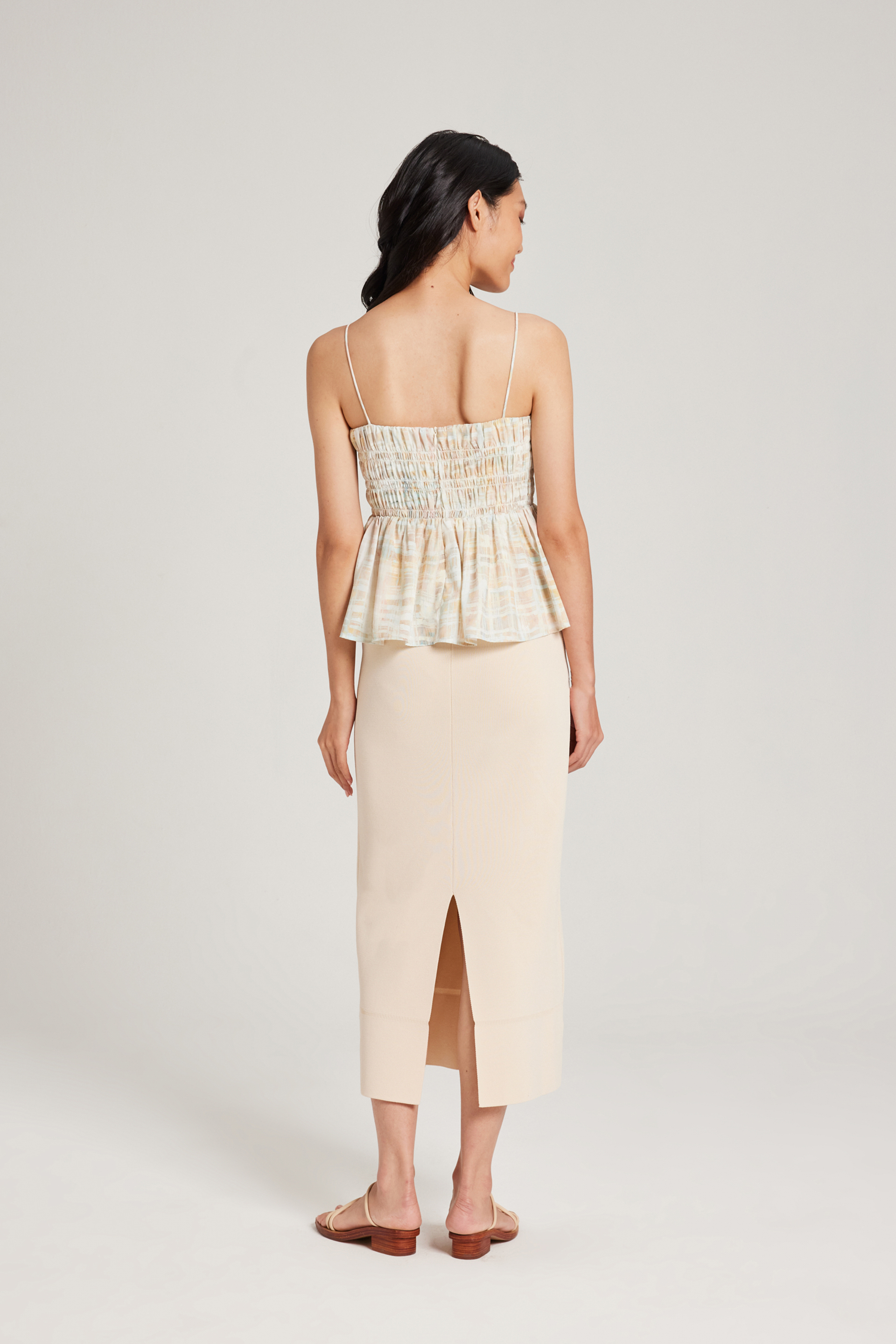 Tapestry Ruched Cami Top