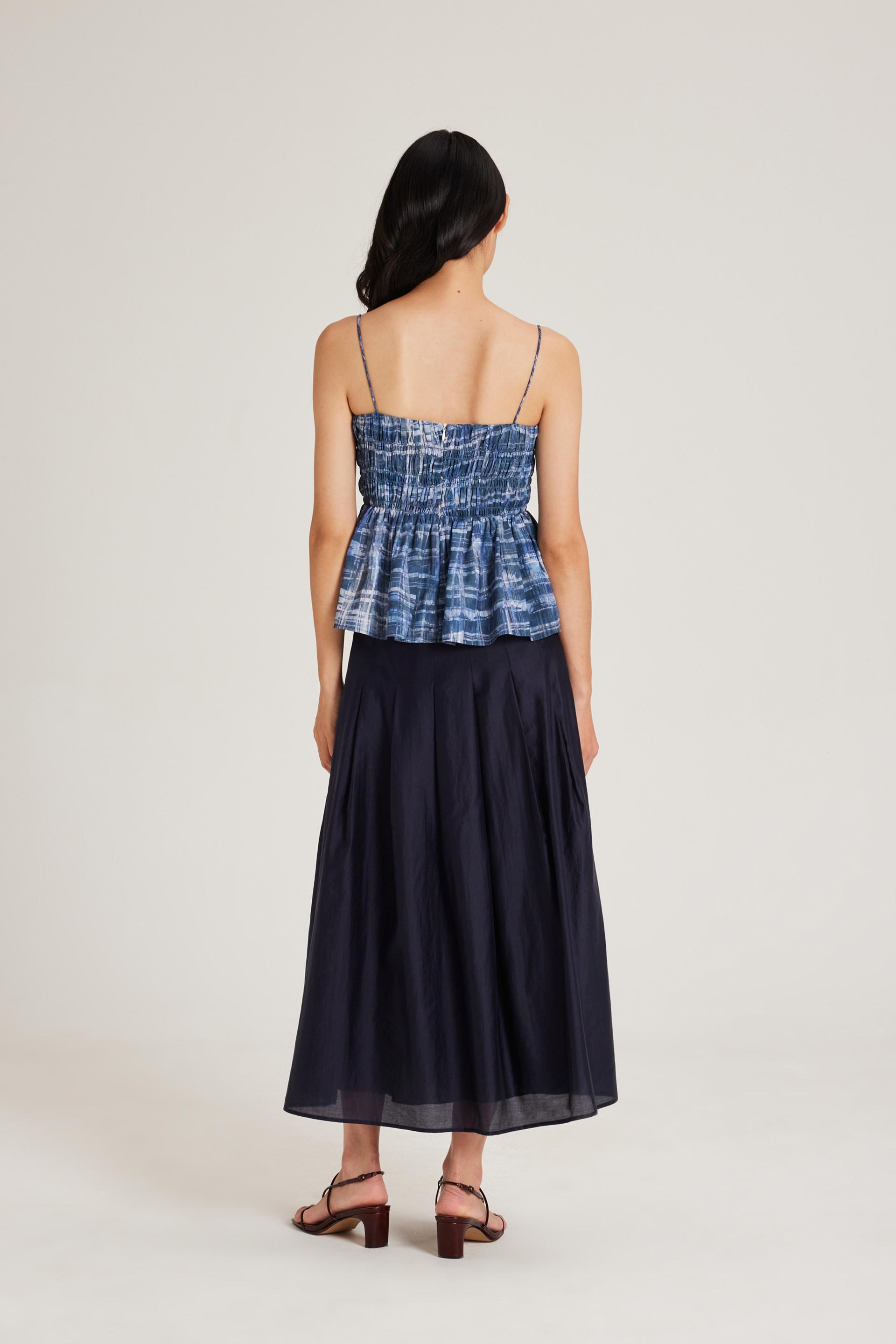 Tapestry Ruched Cami Top