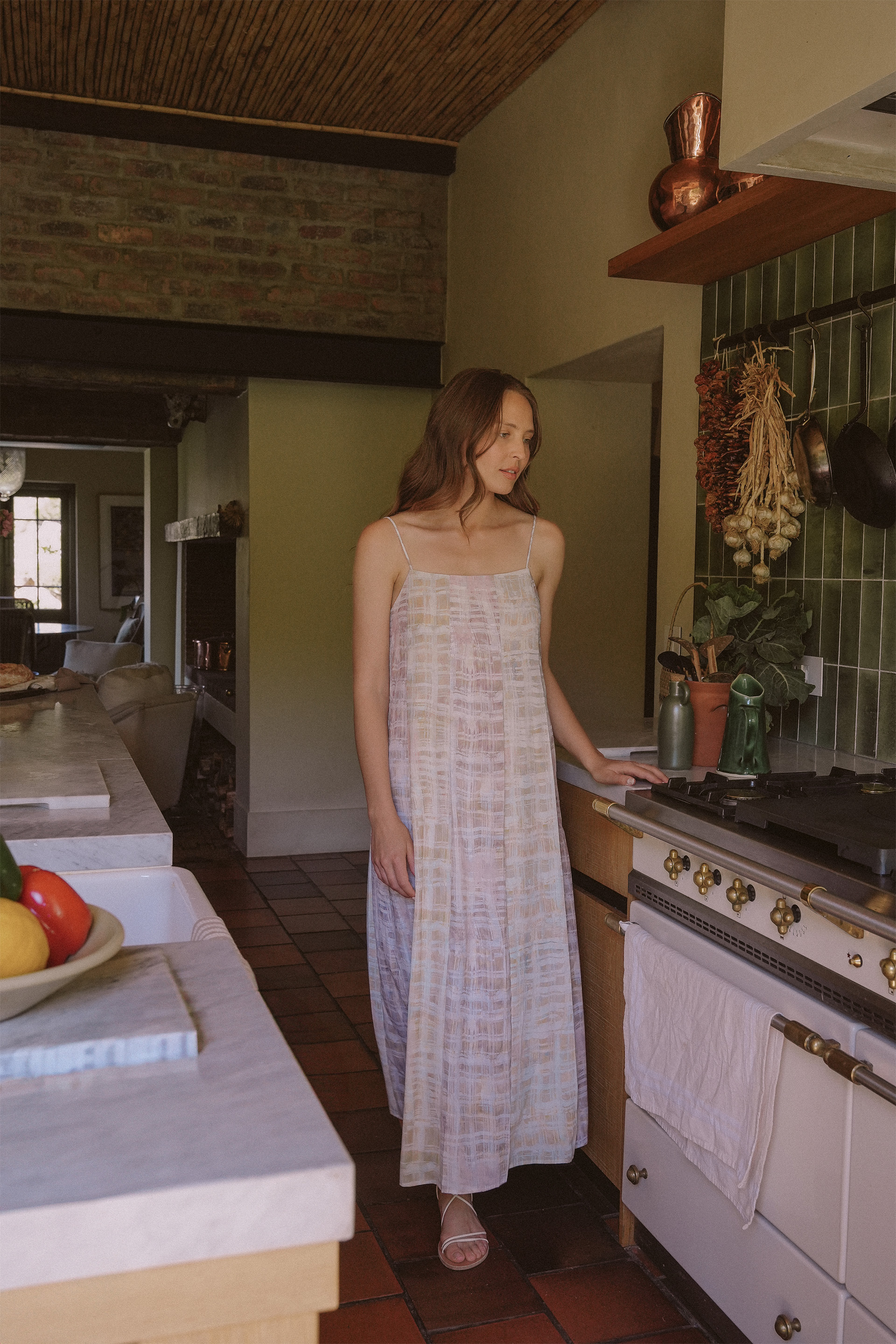 Tapestry Pleated Tent Dress