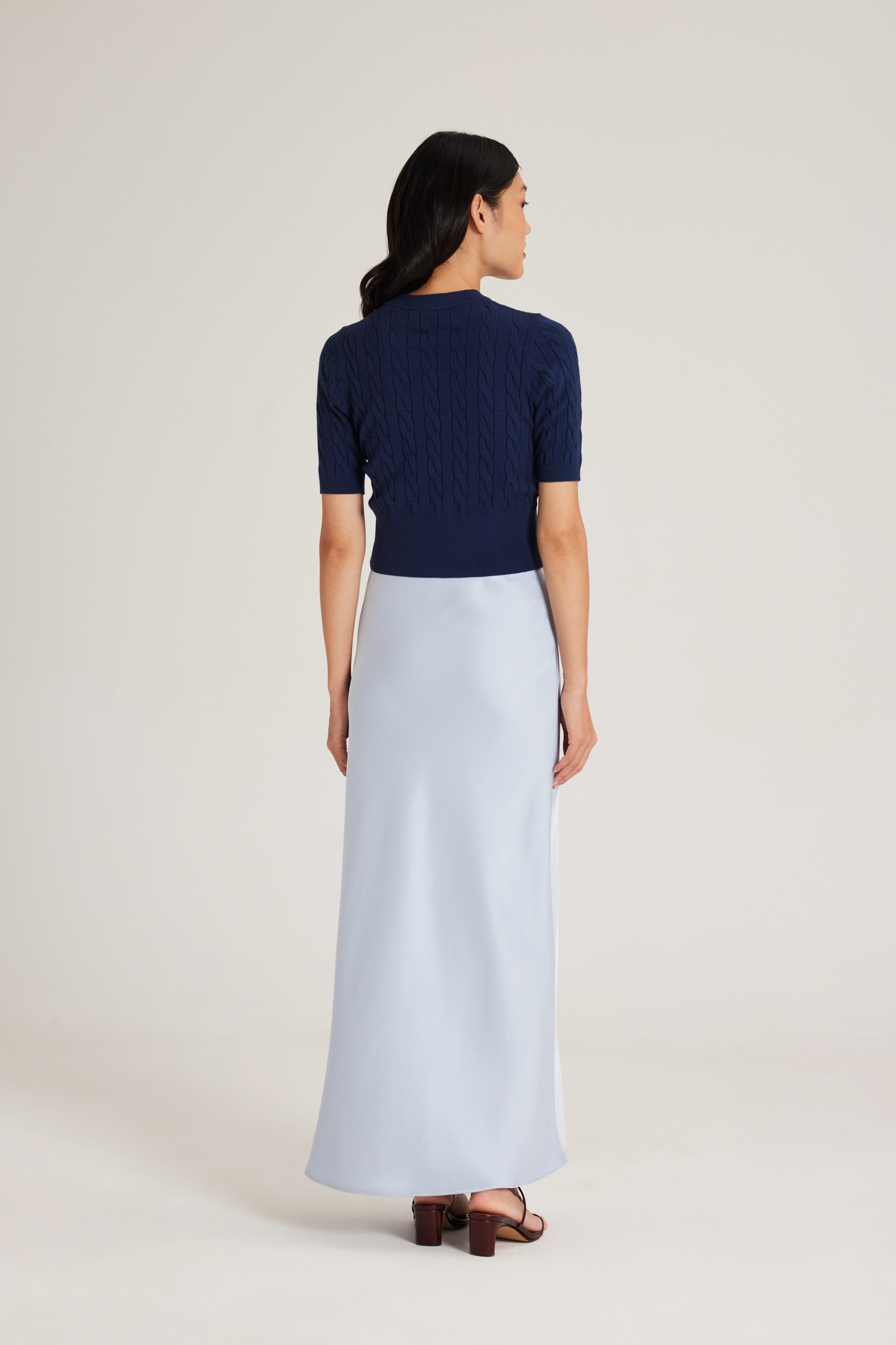 Cable Knit Button-Down Top