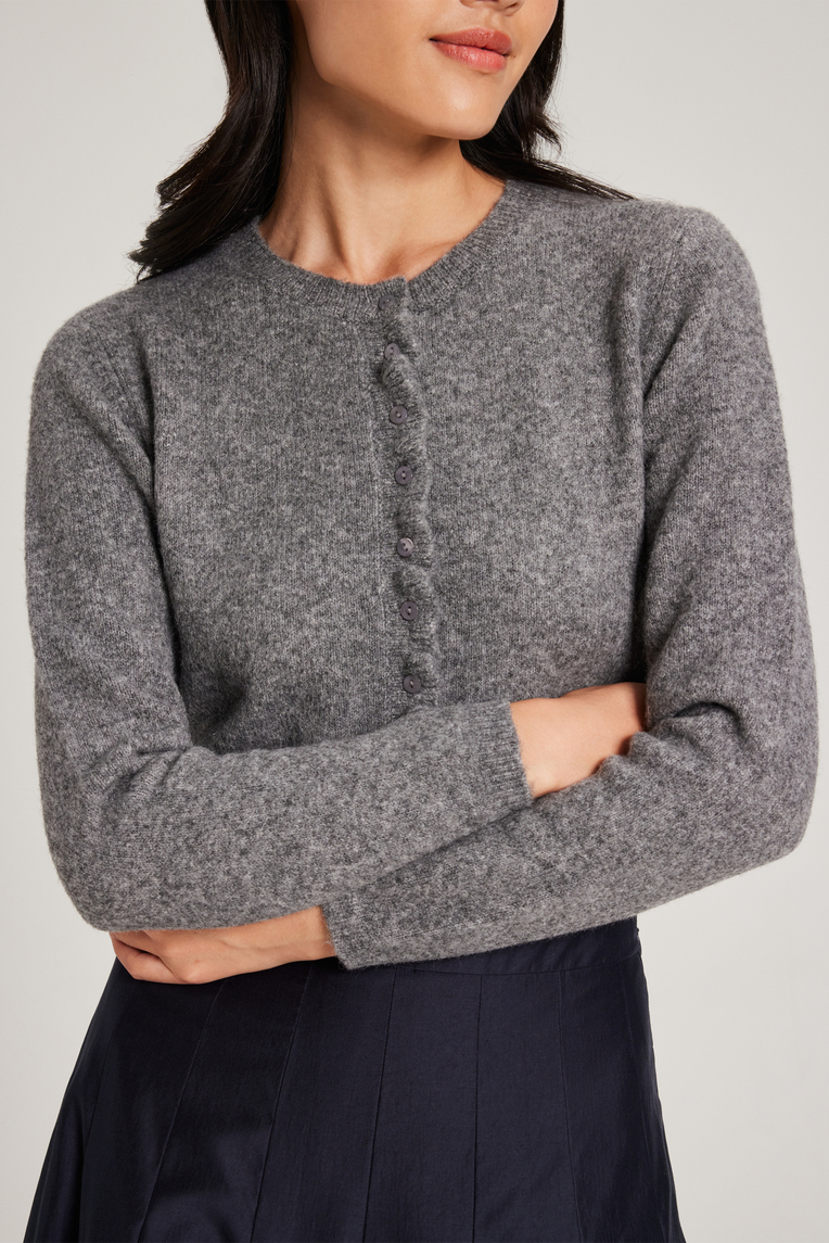 Ruffle Placket Cardigan