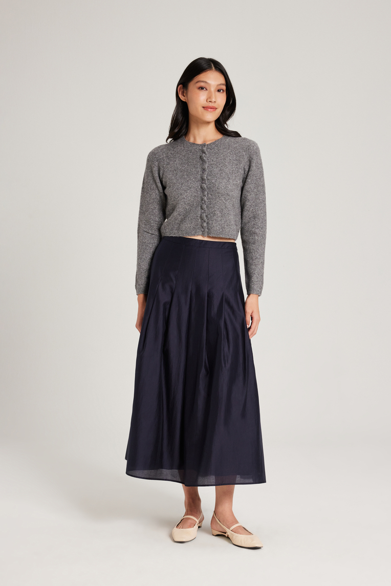 Ruffle Placket Cardigan