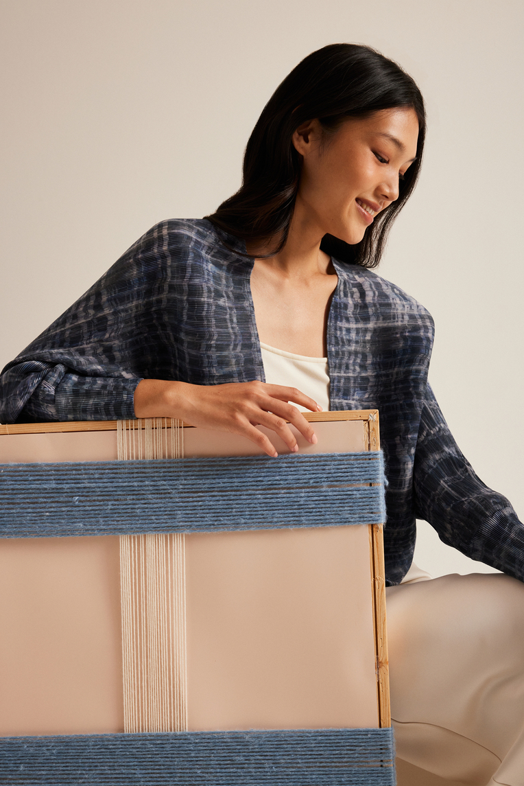 Tapestry Plissé Pleated Shrug