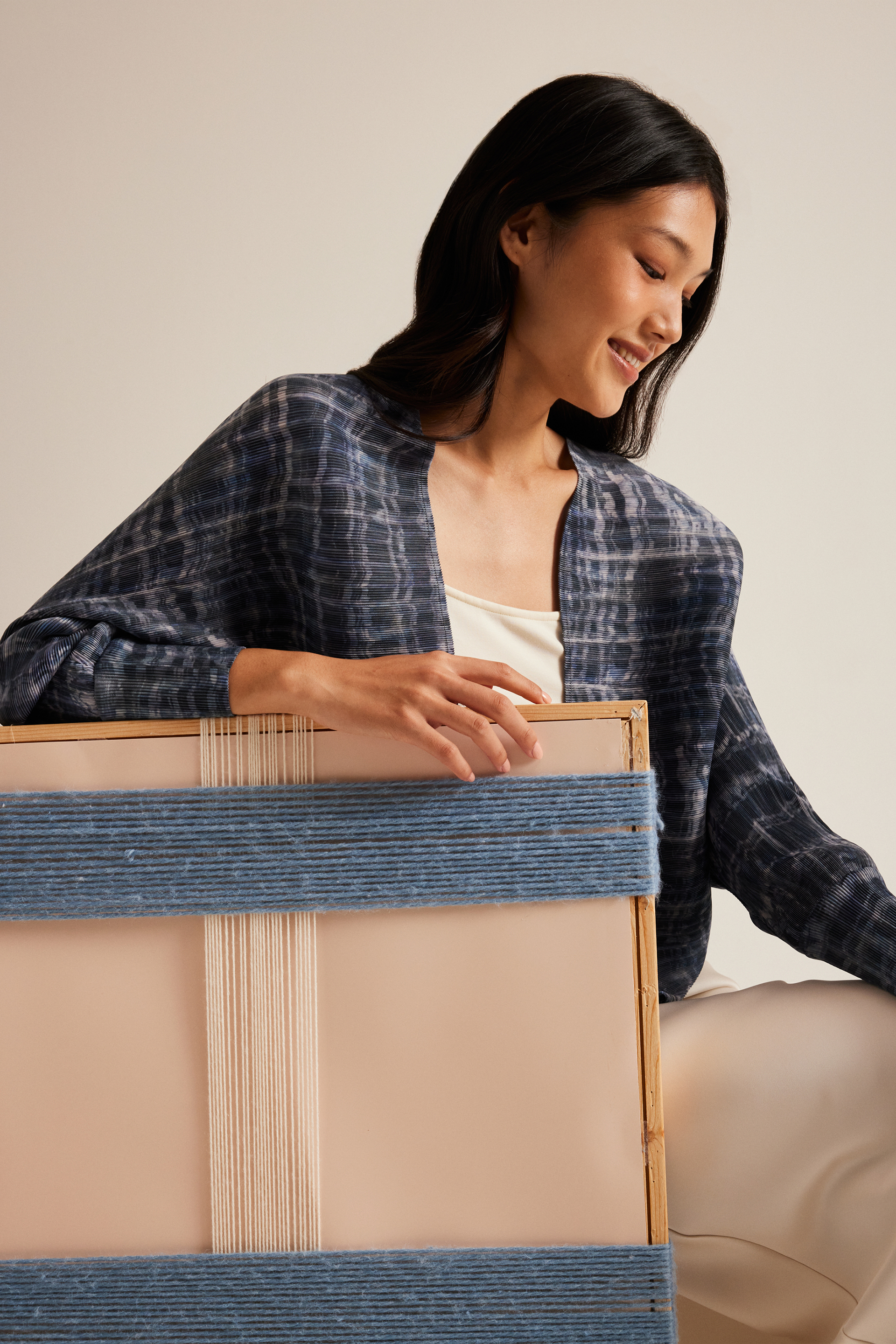 Tapestry Plissé Pleated Shrug