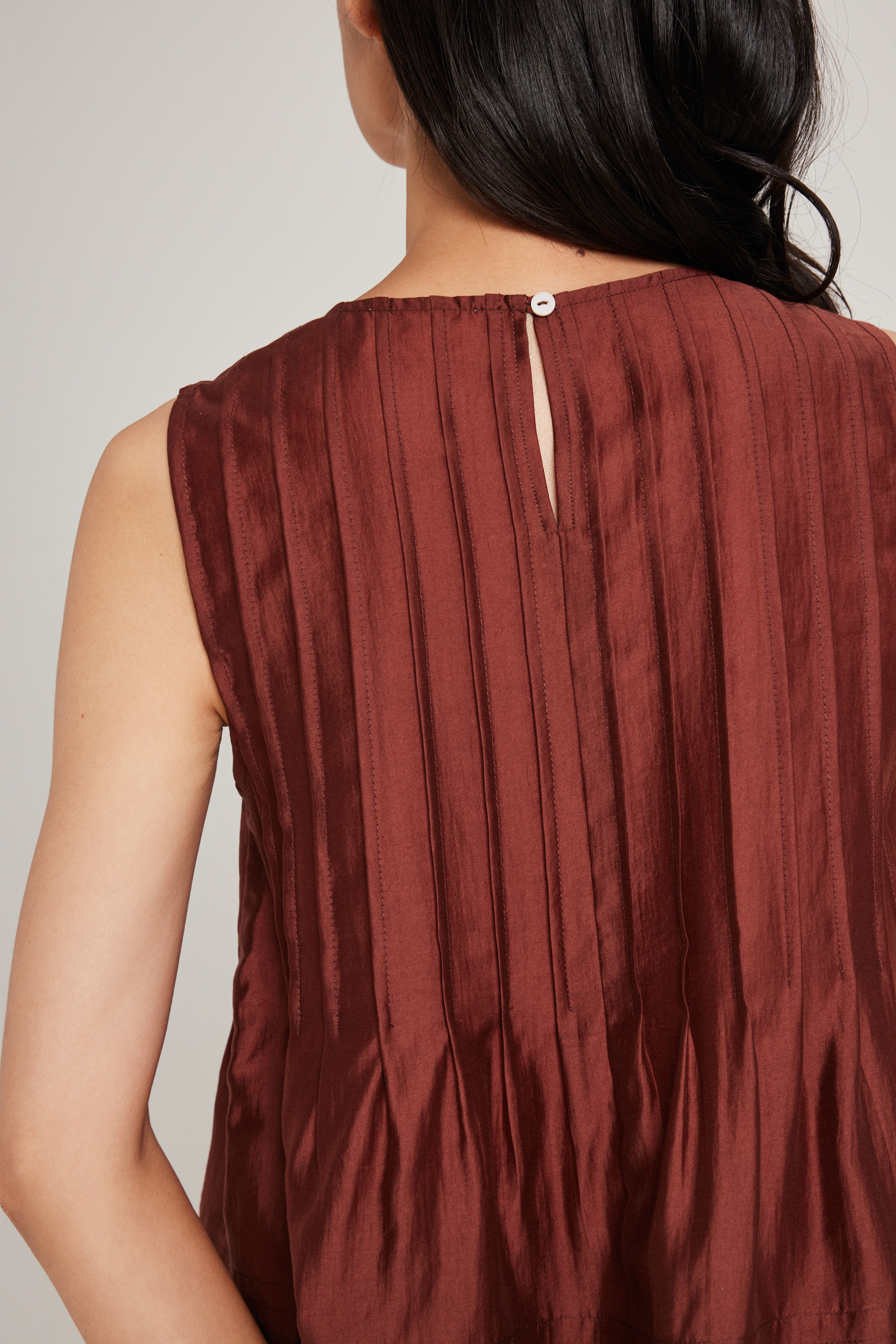 Round-Neck Pintuck Top