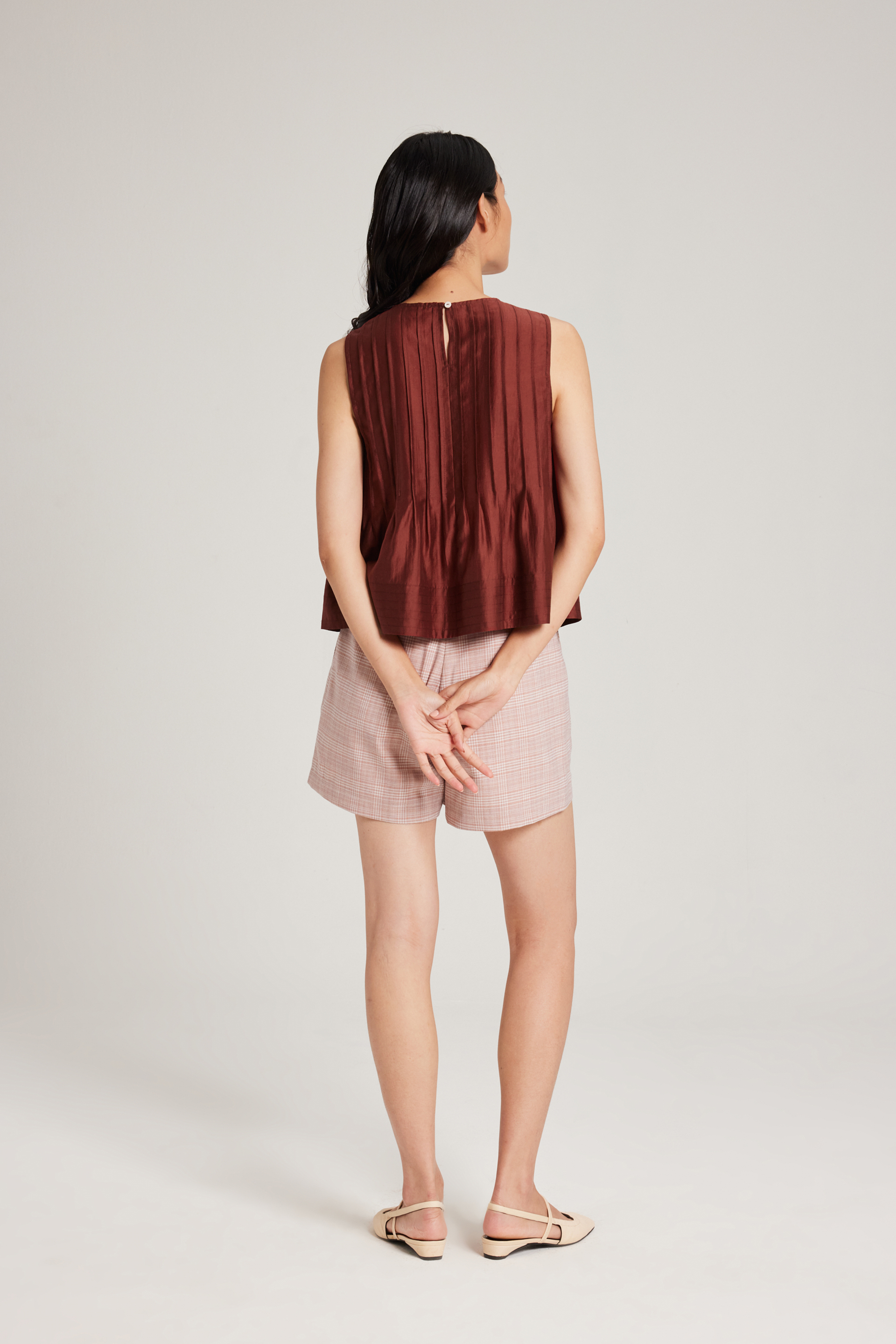 Round-Neck Pintuck Top