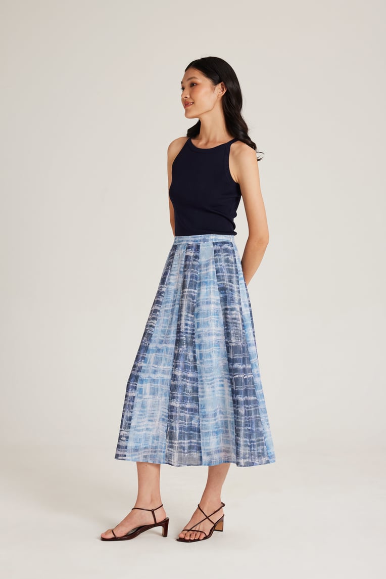 Tapestry Panelled Midi Skirt