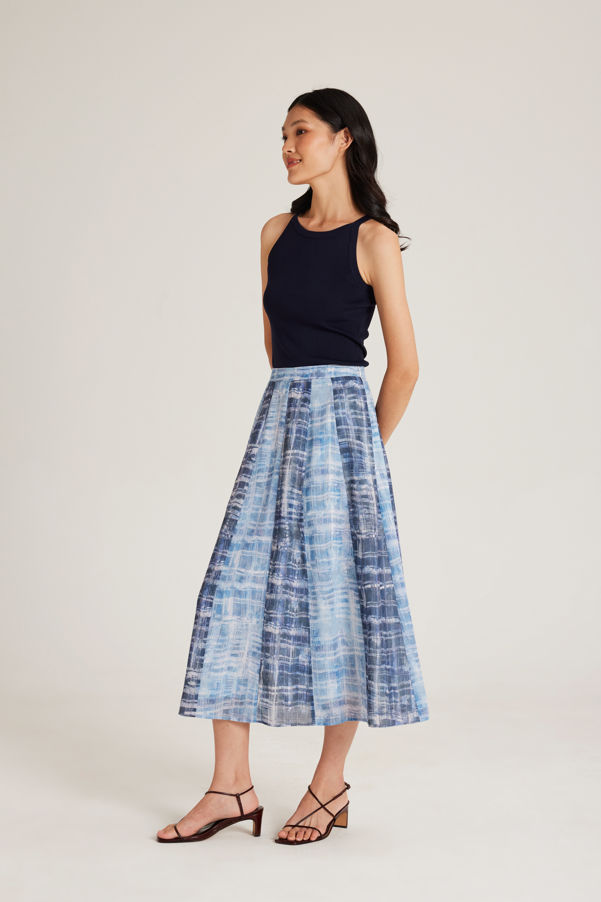 Tapestry Panelled Midi Skirt