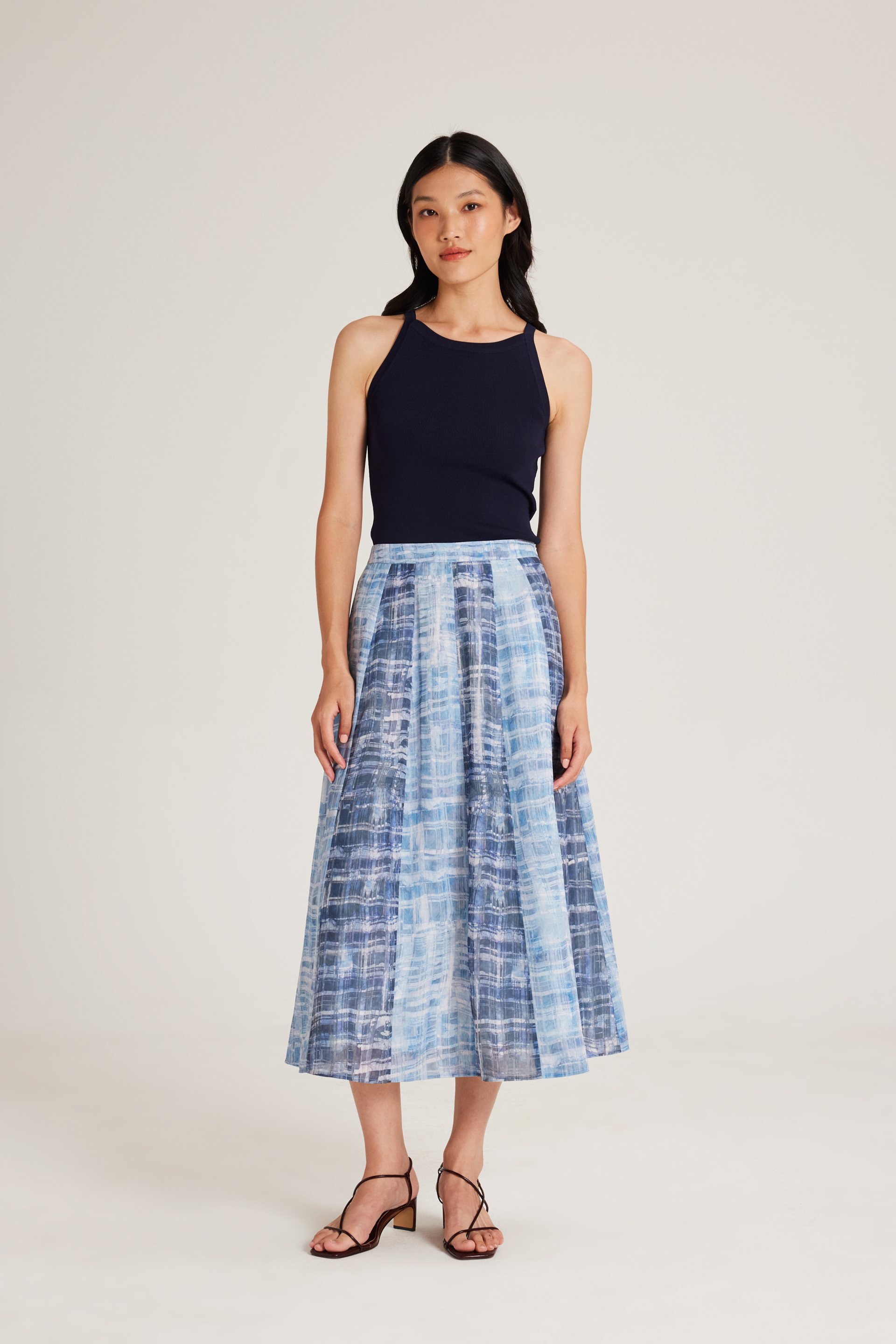 Tapestry Panelled Midi Skirt