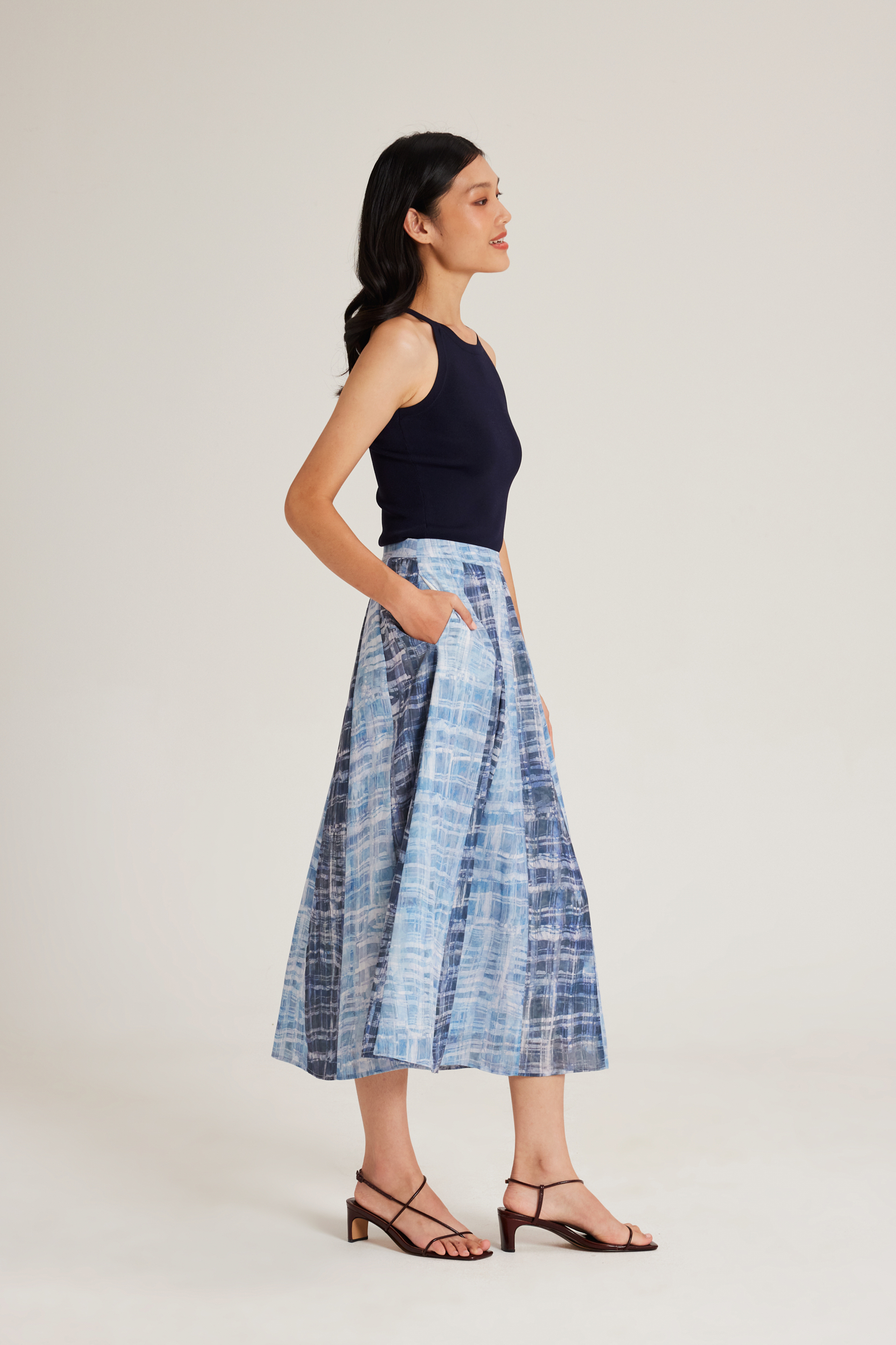 Tapestry Panelled Midi Skirt