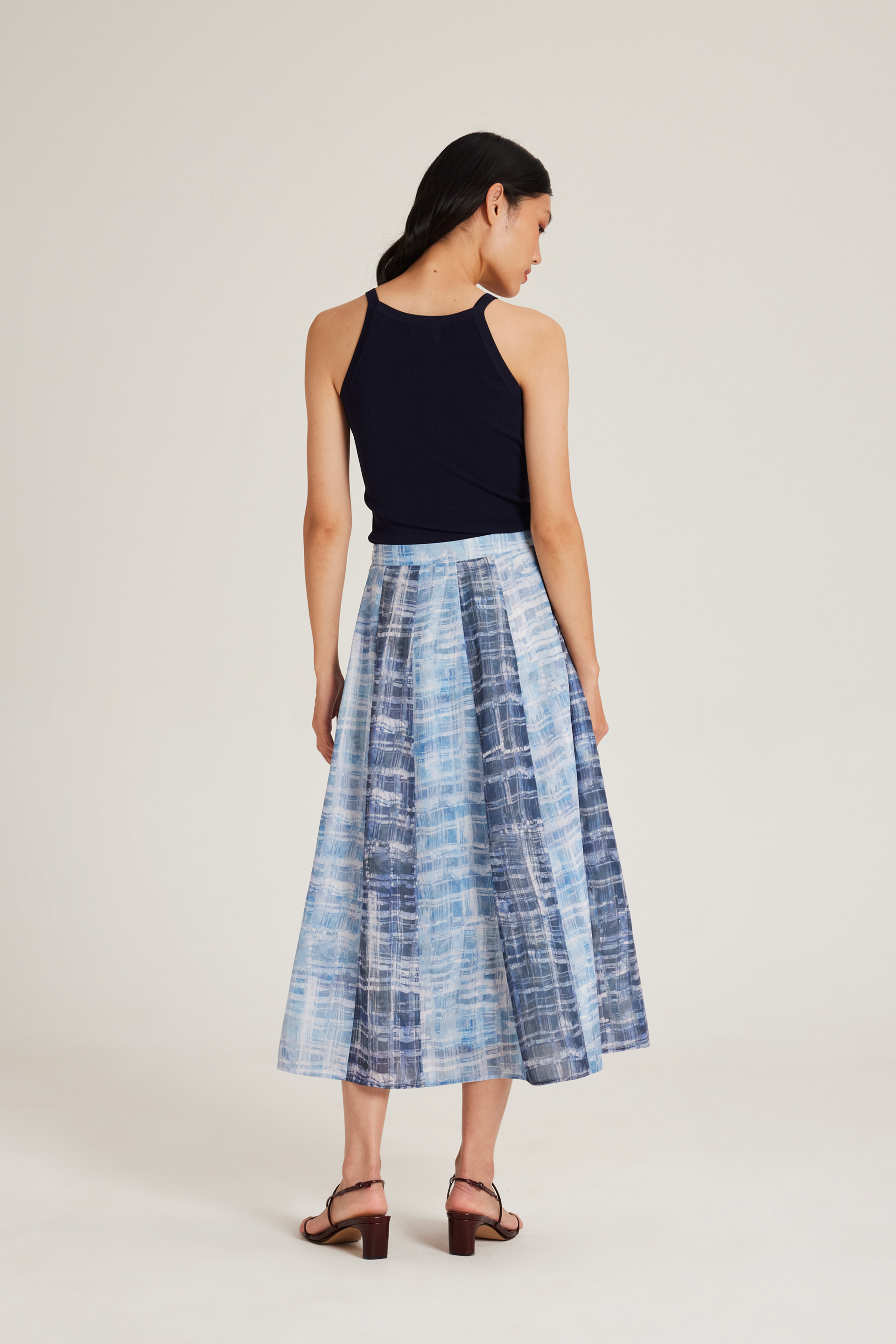 Tapestry Panelled Midi Skirt