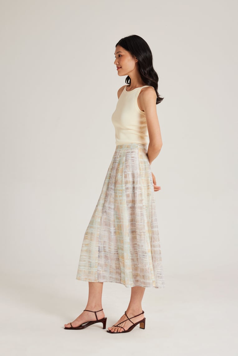 Tapestry Panelled Midi Skirt