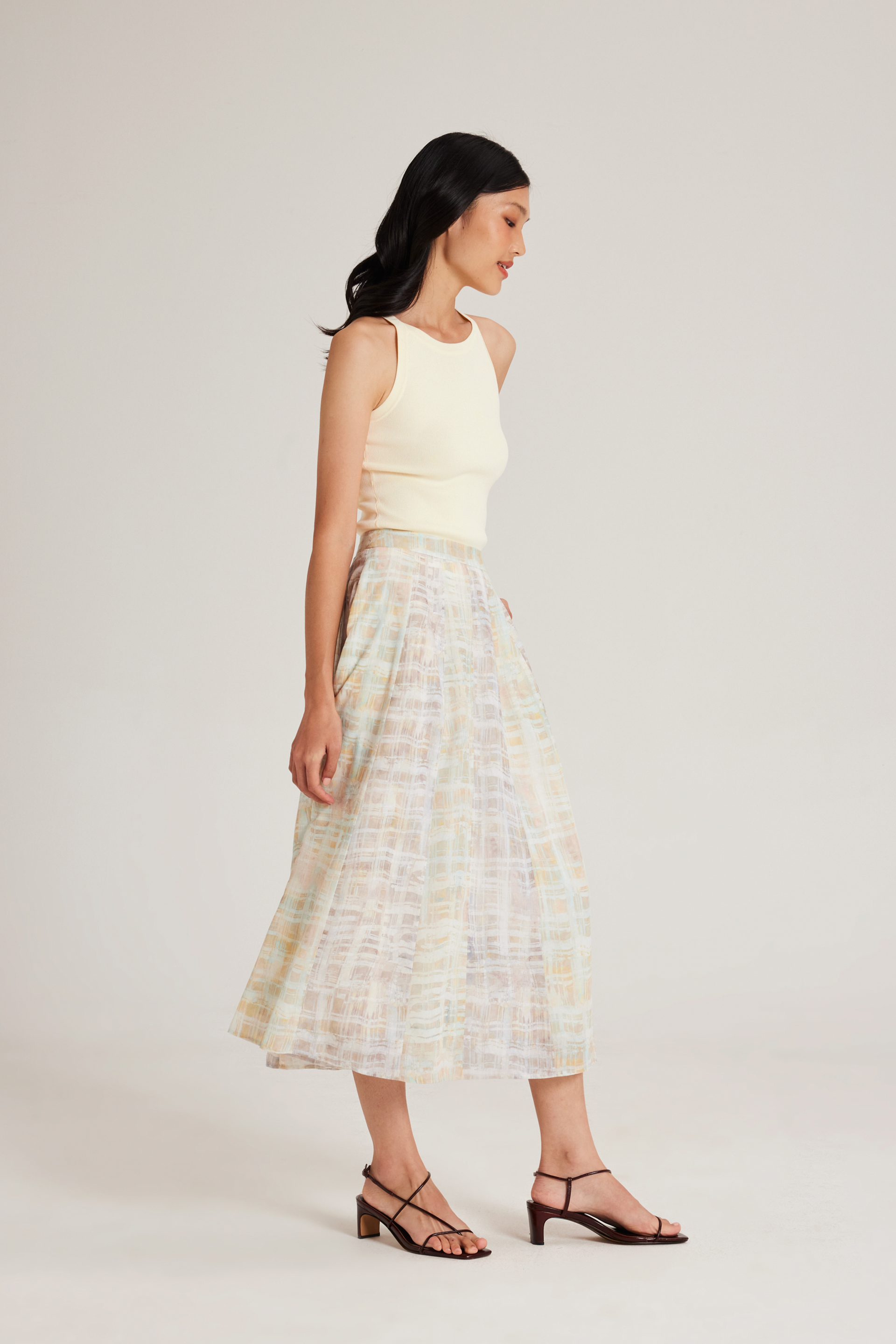Tapestry Panelled Midi Skirt
