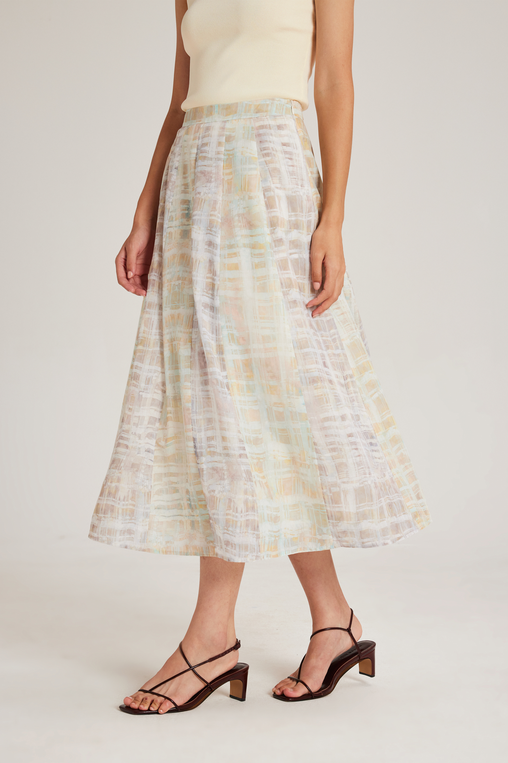 Tapestry Panelled Midi Skirt