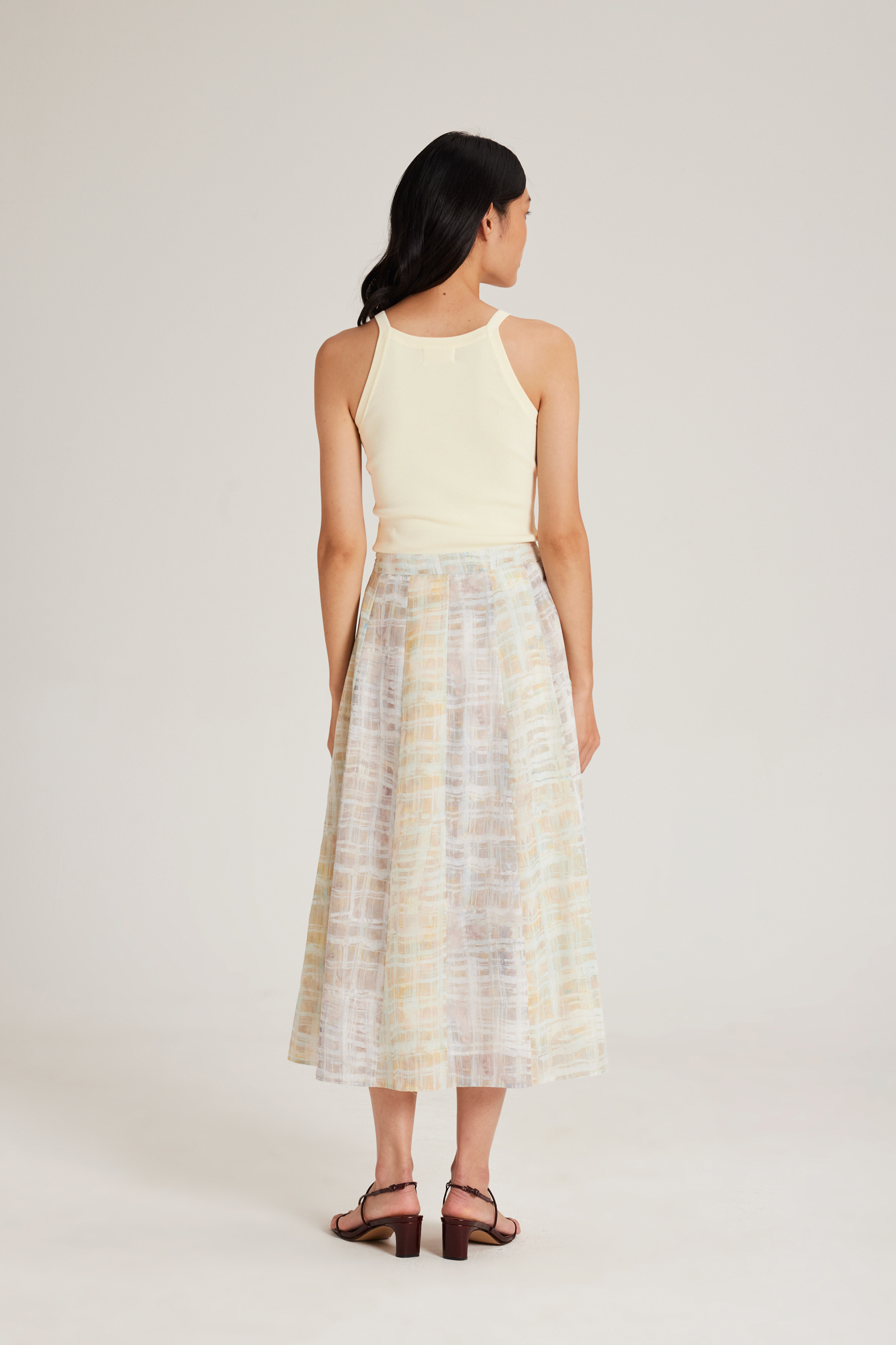Tapestry Panelled Midi Skirt