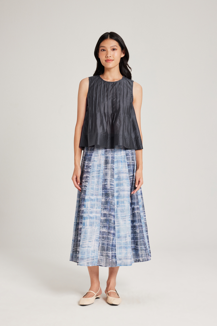 Round-Neck Pintuck Top