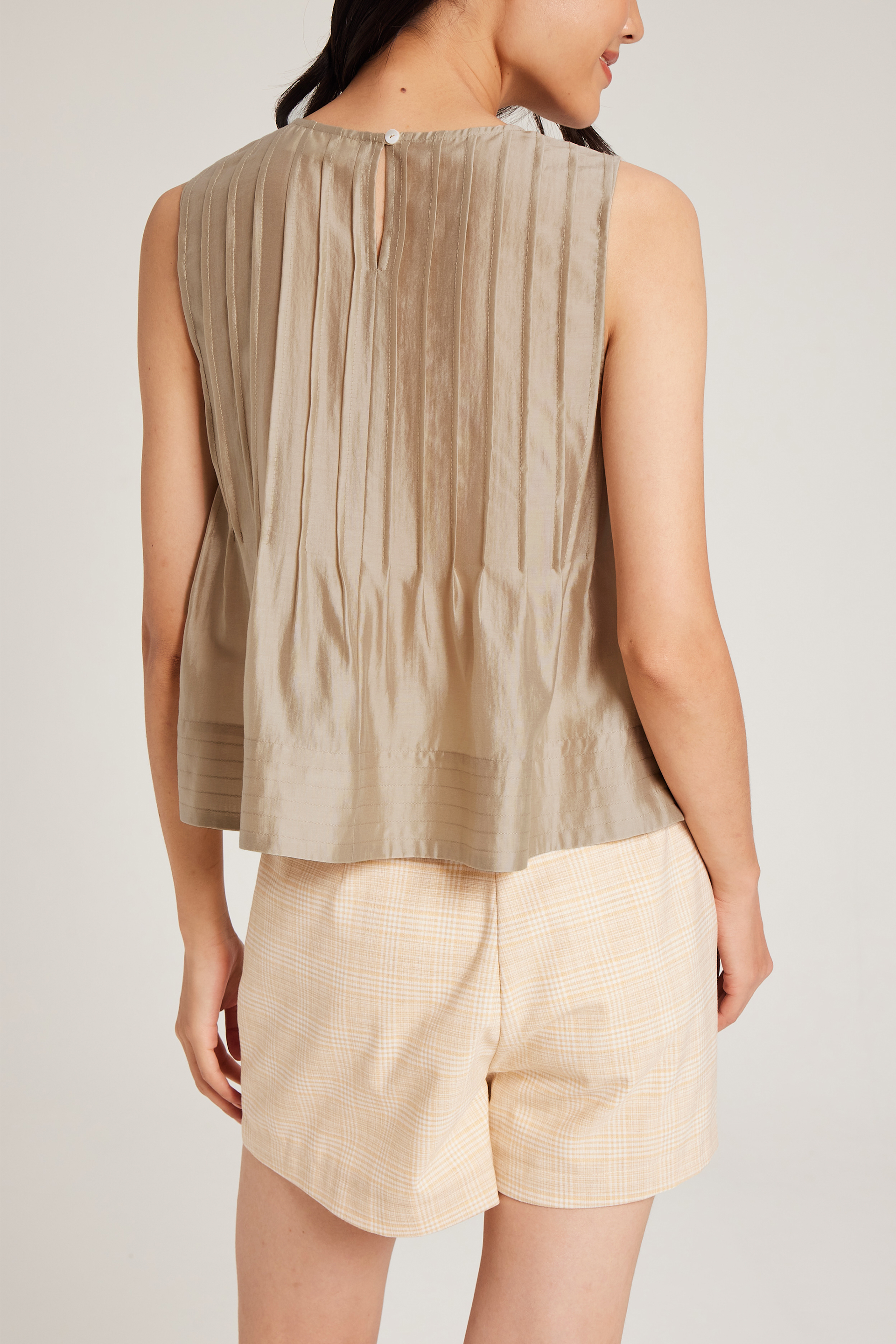 Round-Neck Pintuck Top