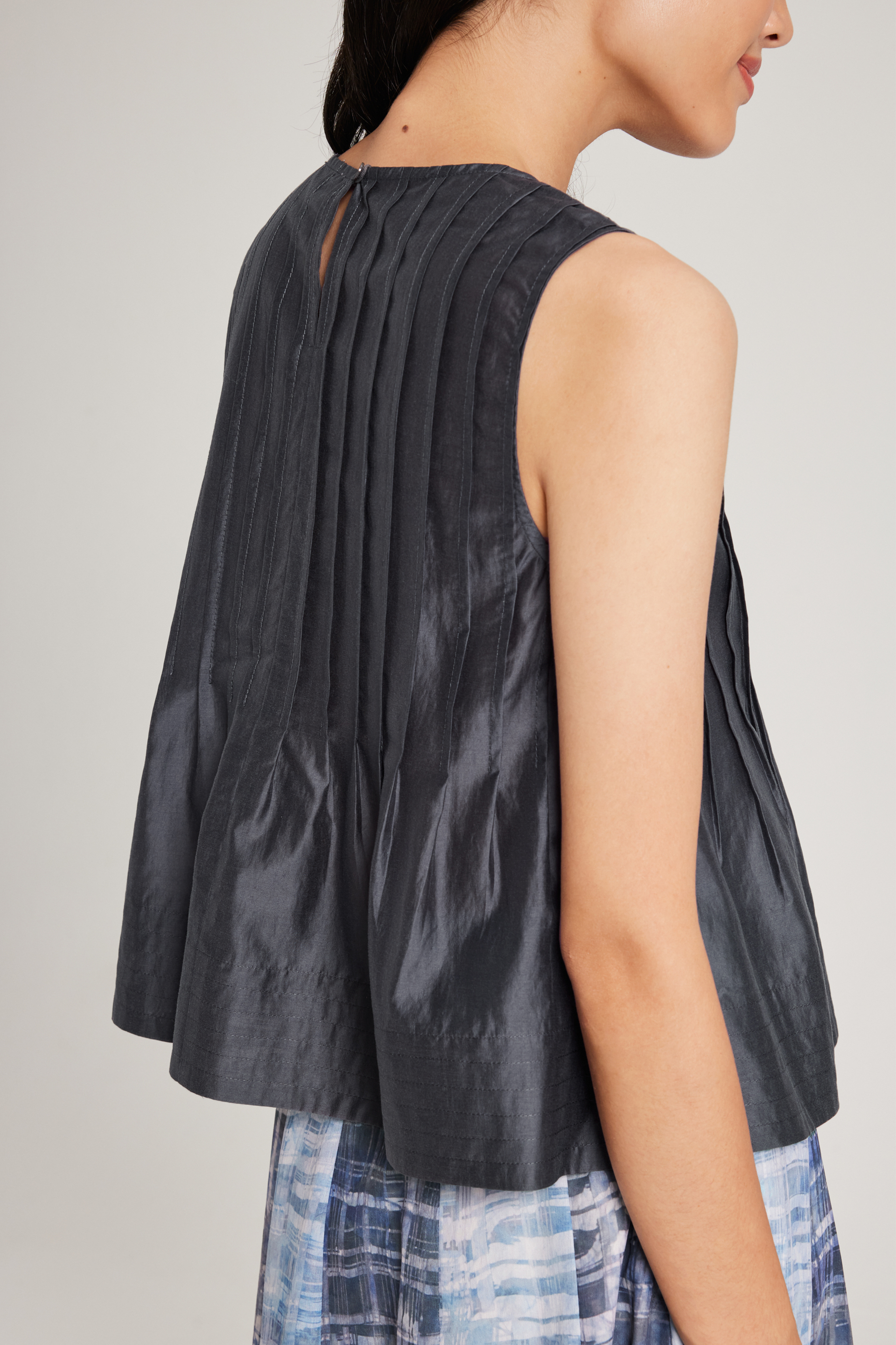 Round-Neck Pintuck Top