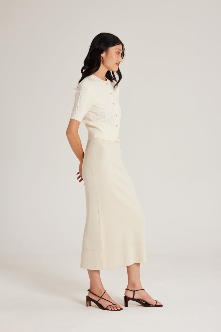 Broad-Hem Knit Skirt