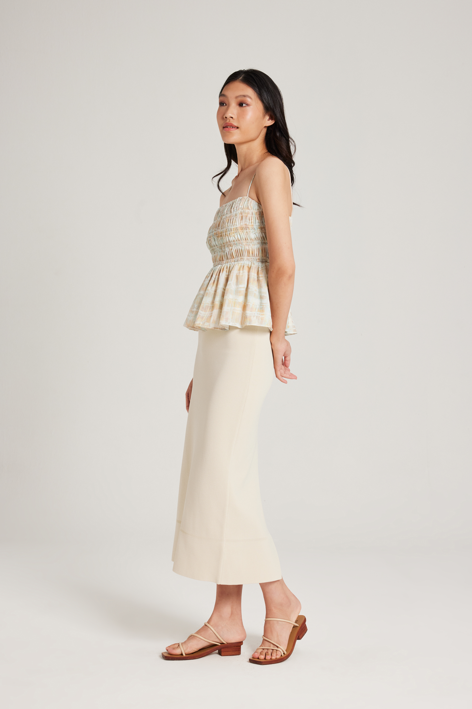 Broad-Hem Knit Skirt