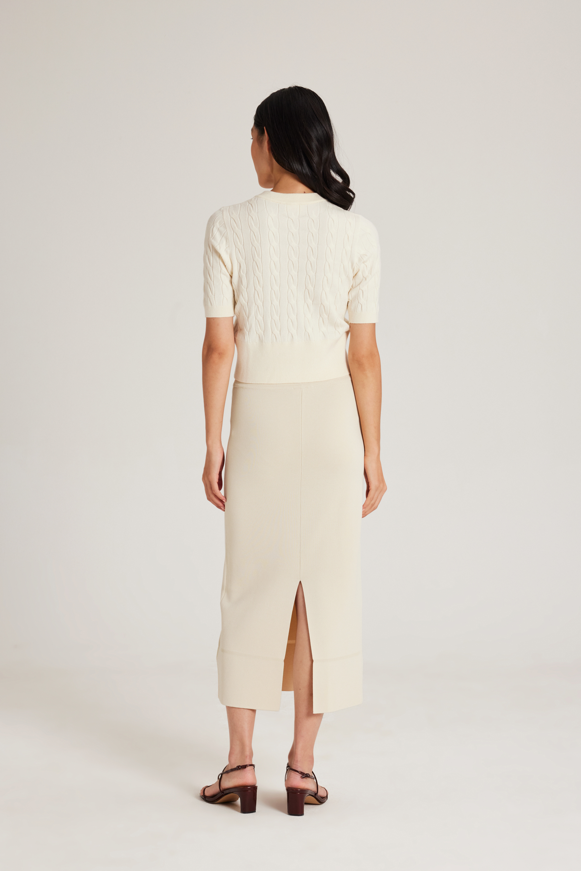 Broad-Hem Knit Skirt
