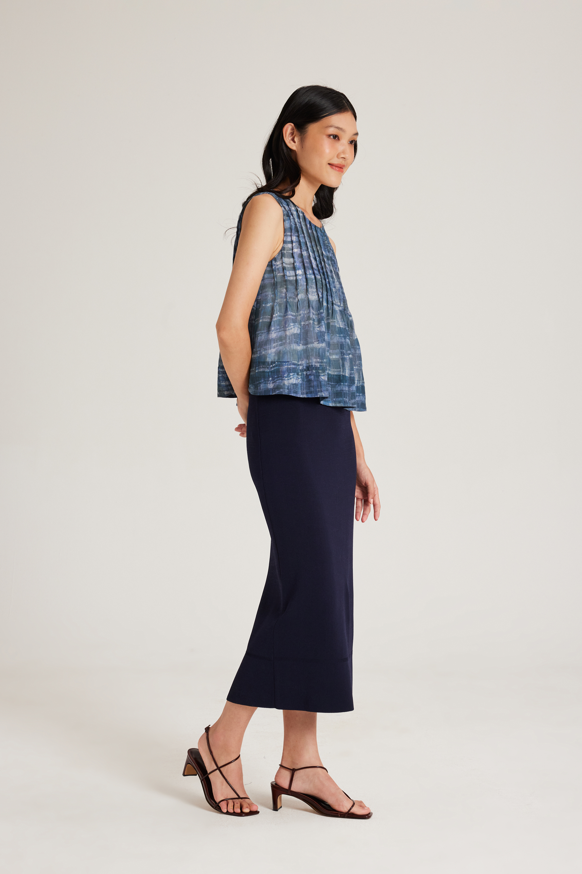 Broad-Hem Knit Skirt