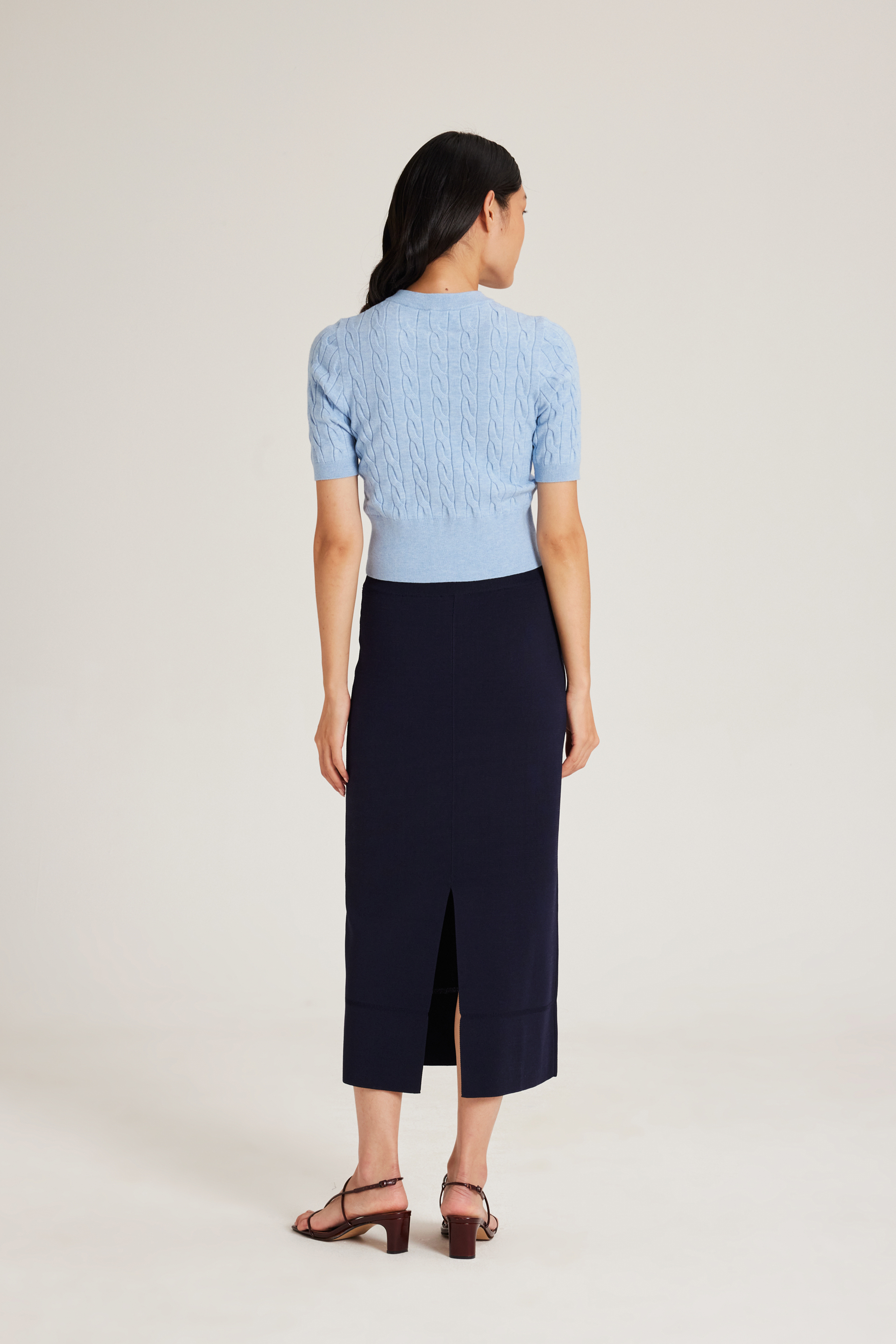 Broad-Hem Knit Skirt