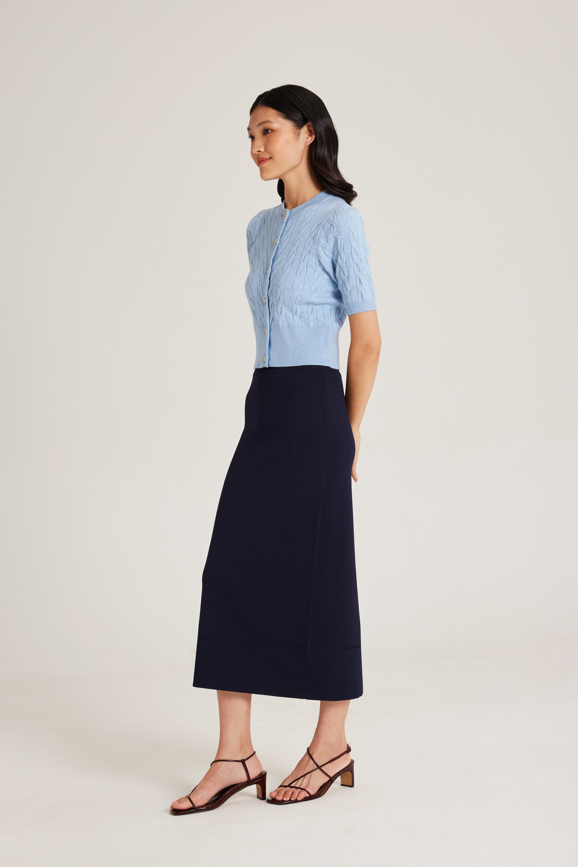 Broad-Hem Knit Skirt