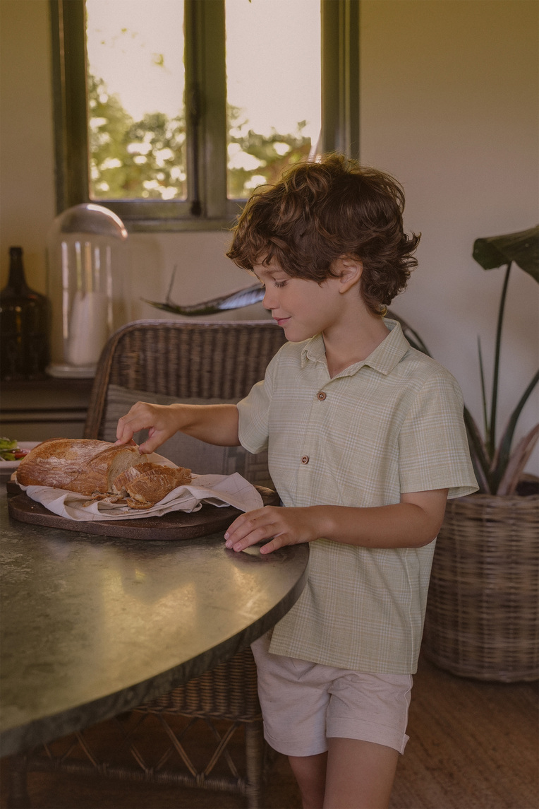 Boy's Plaid Collared Shirt