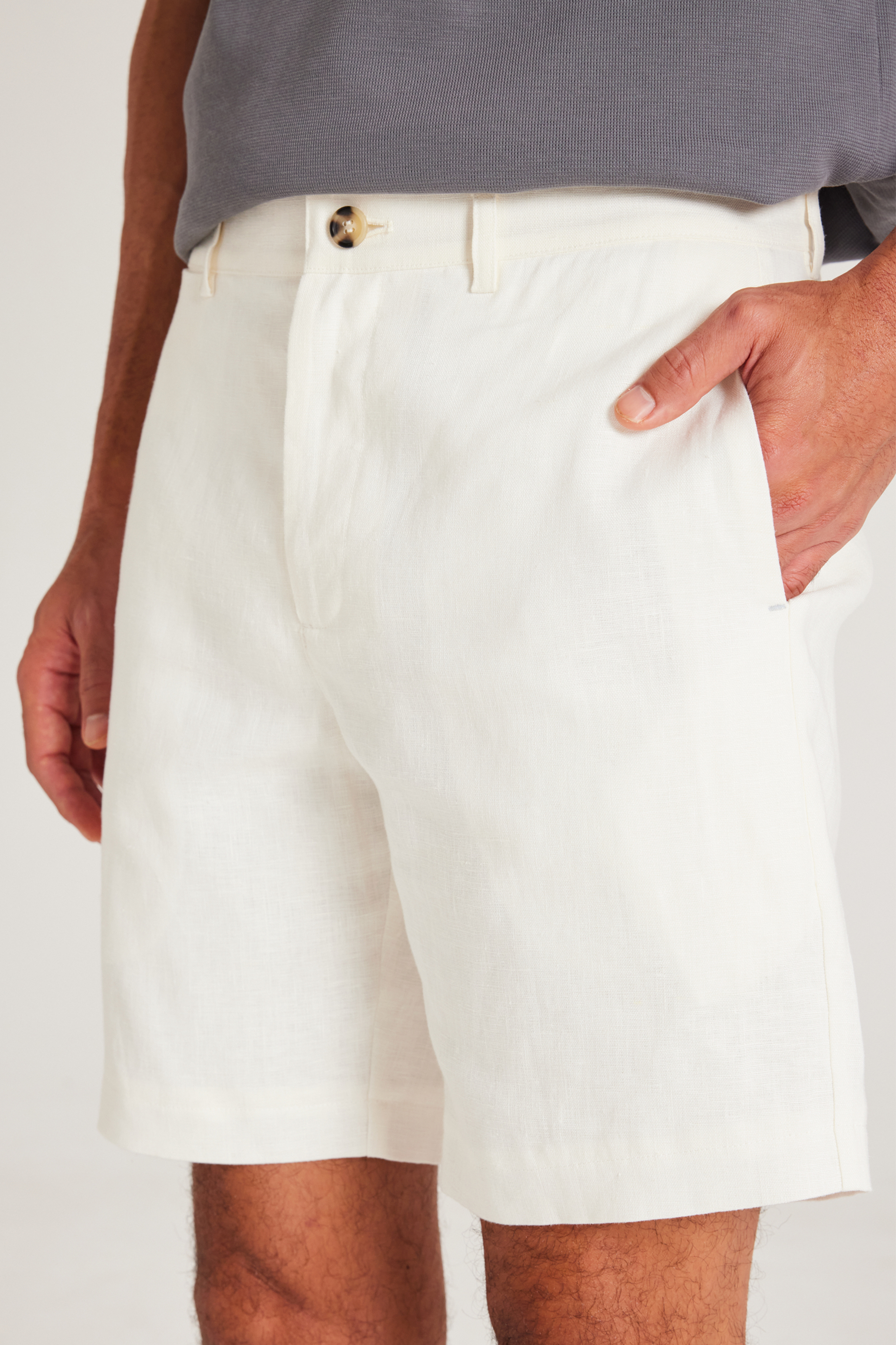 Relaxed Fit Linen Shorts