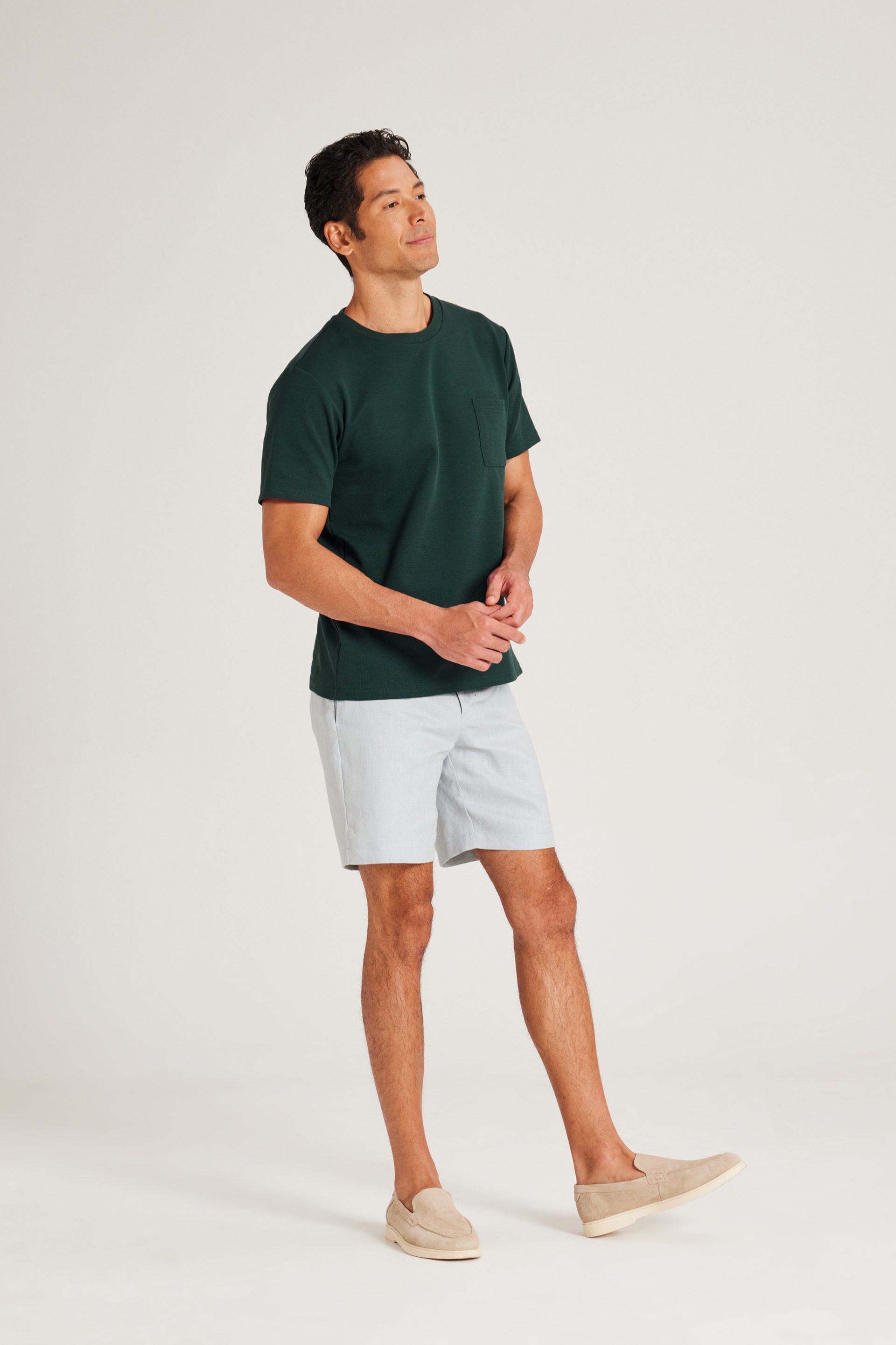 Relaxed Fit Linen Shorts