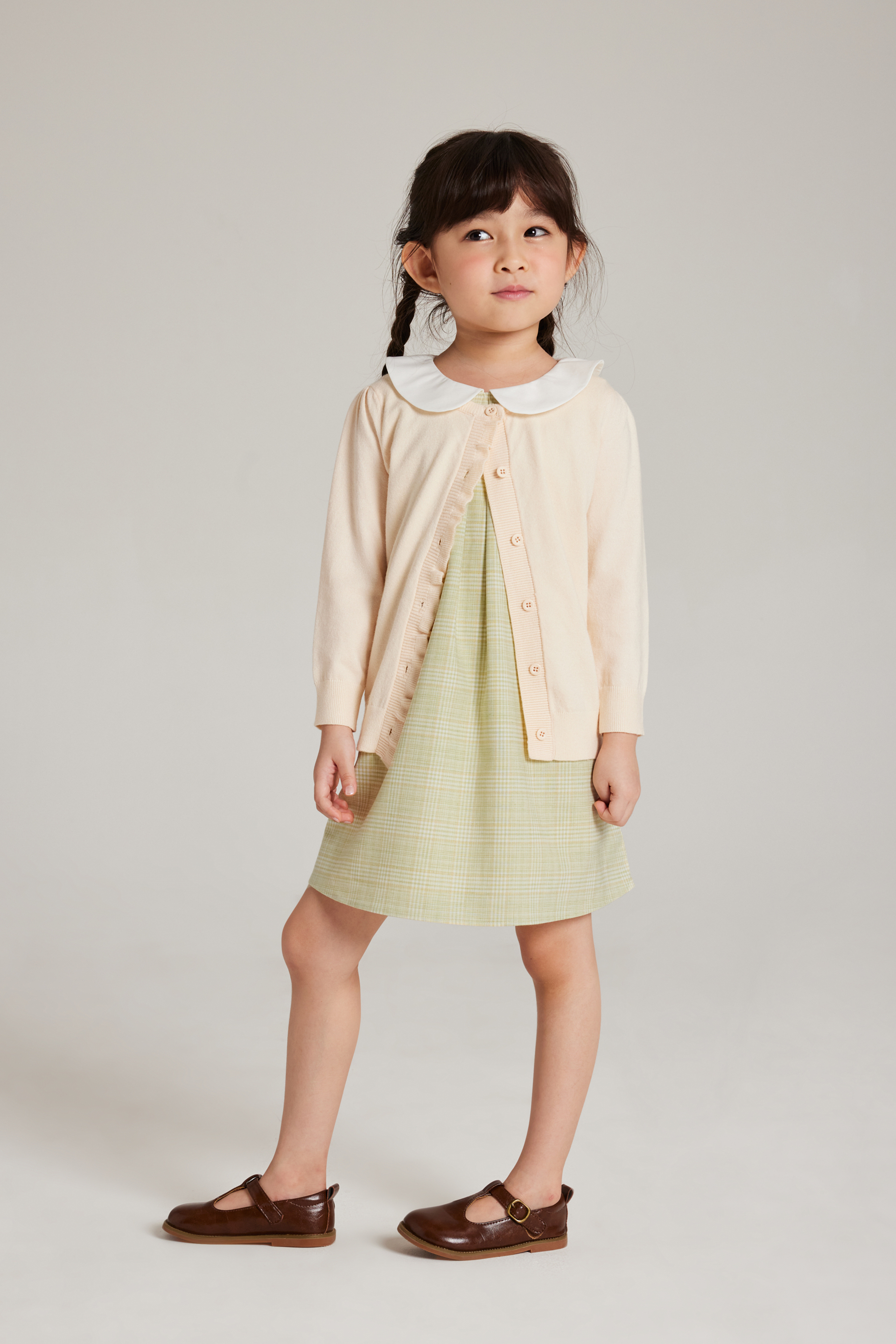 Mini Ruffle Placket Cardigan