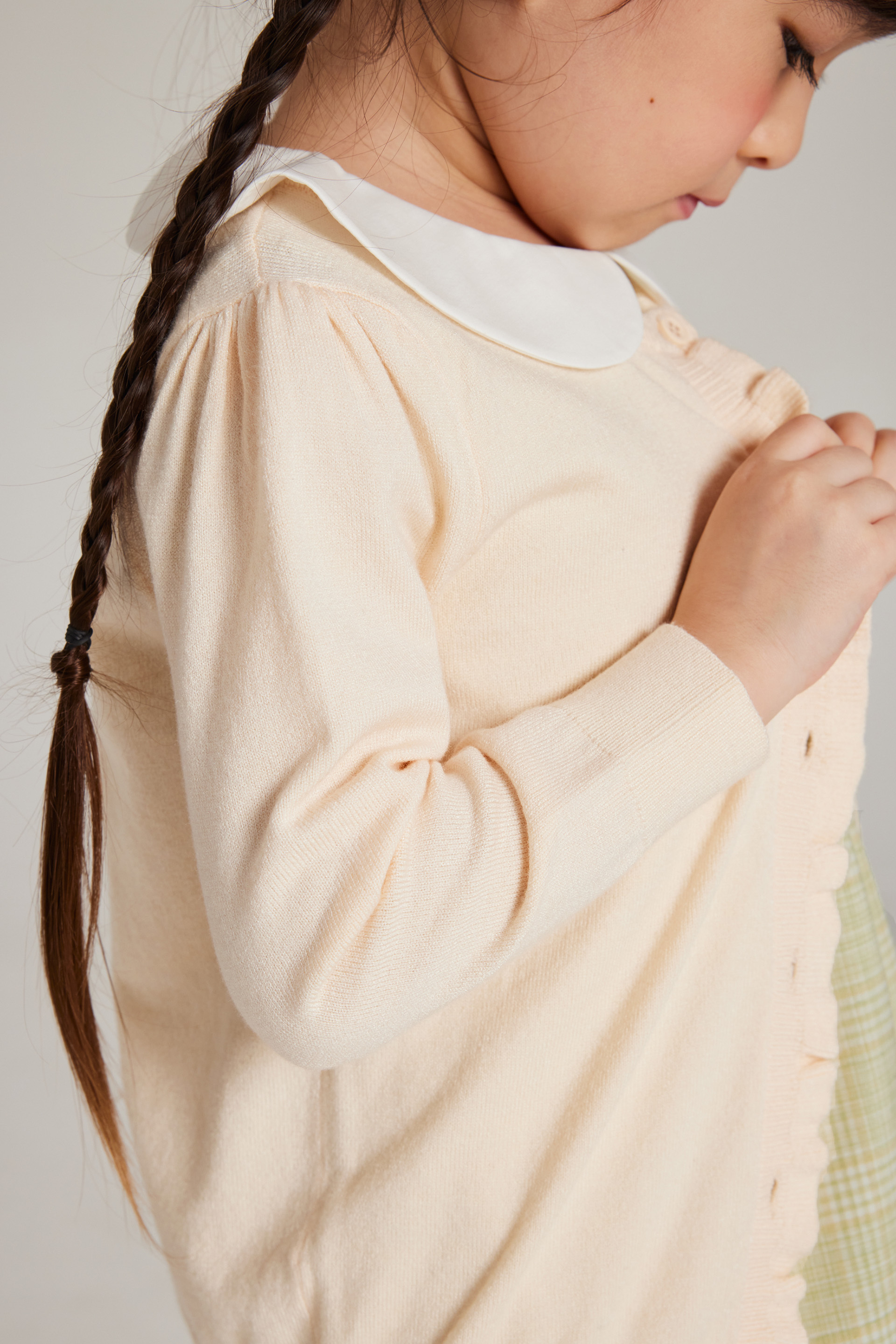 Mini Ruffle Placket Cardigan