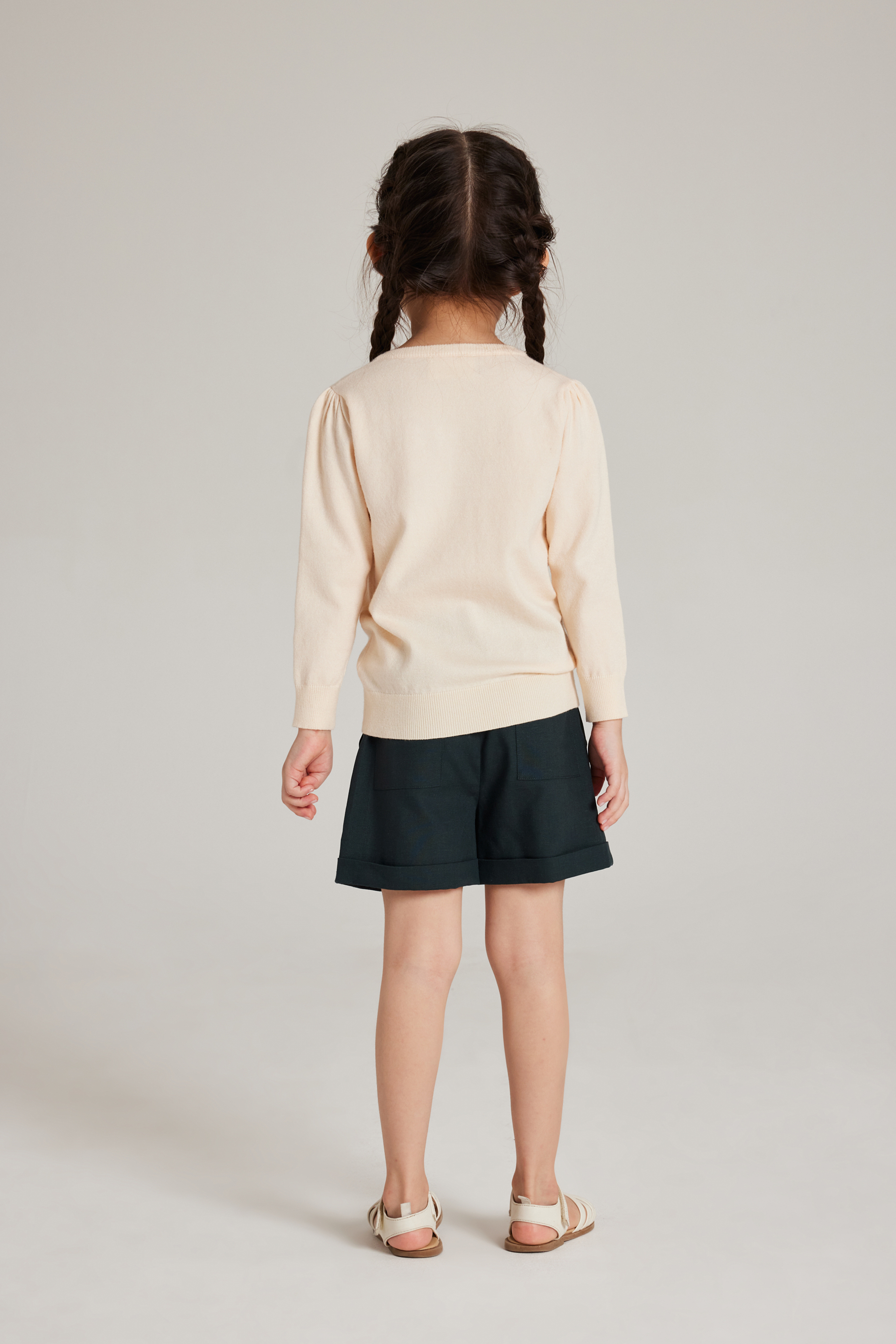 Mini Ruffle Placket Cardigan