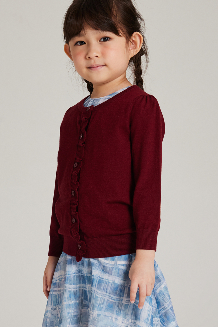 Mini Ruffle Placket Cardigan