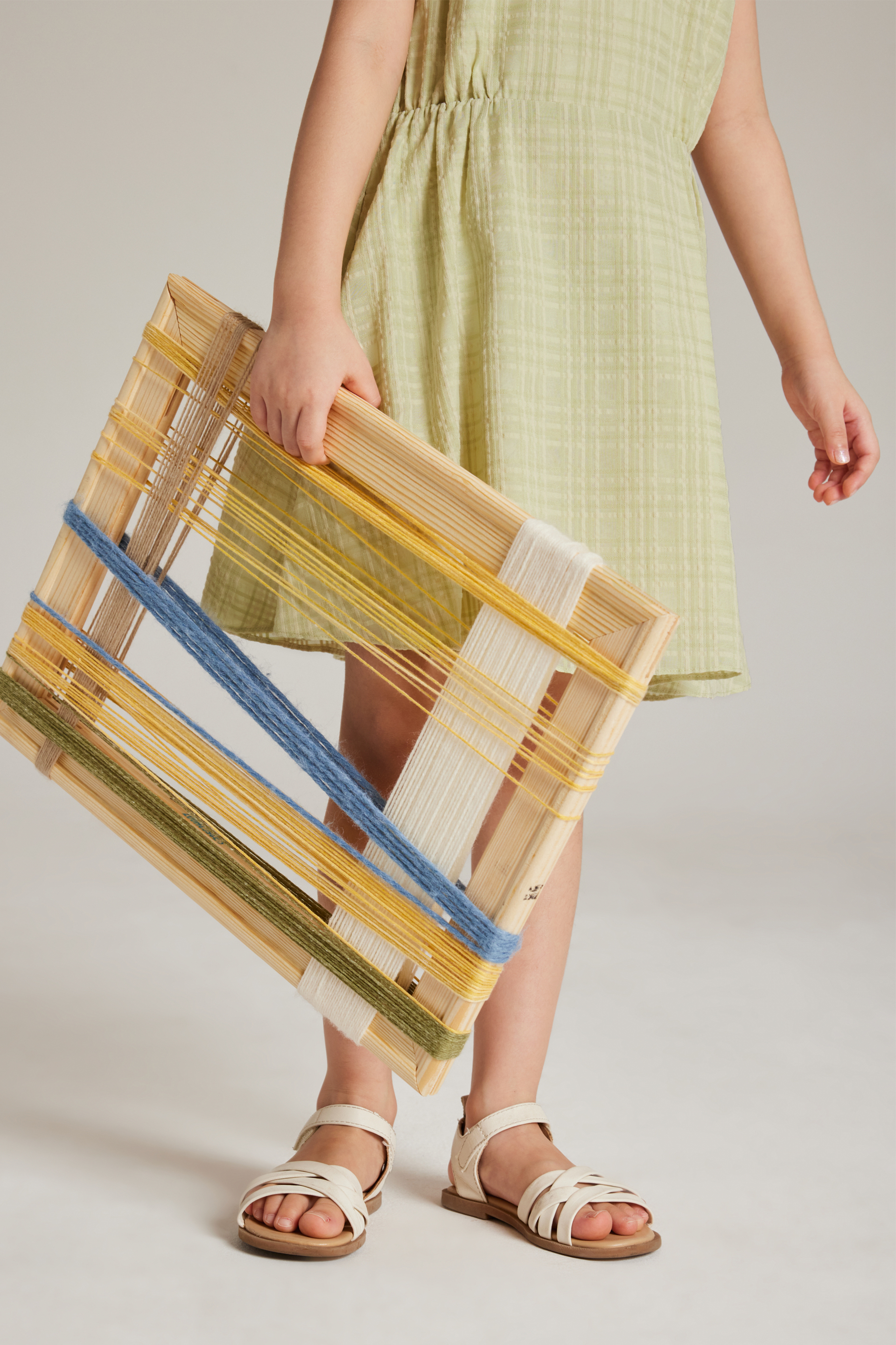 Textured Plaid Ruffle-Sleeve Dress