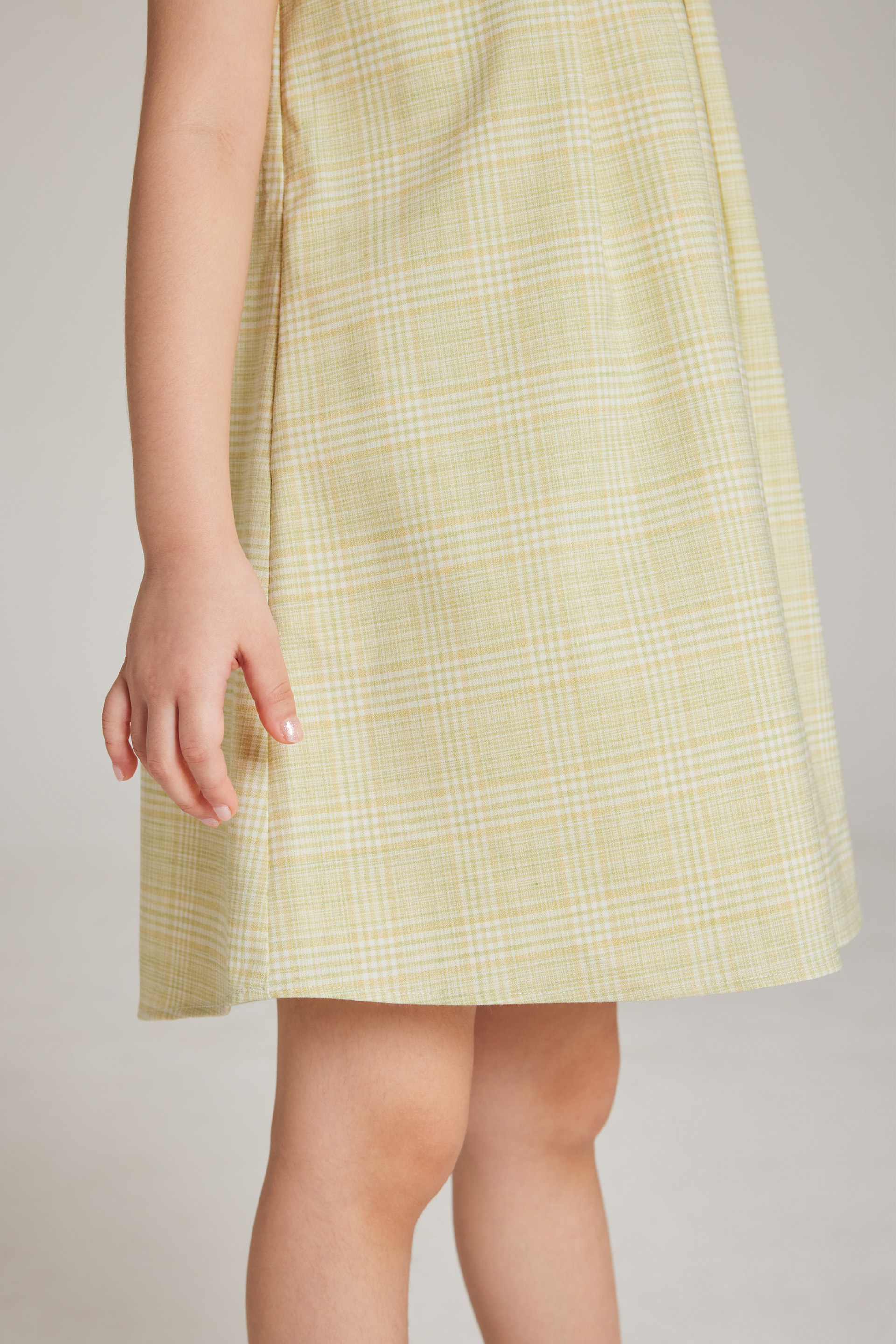 Plaid Collared Pleated Dress
