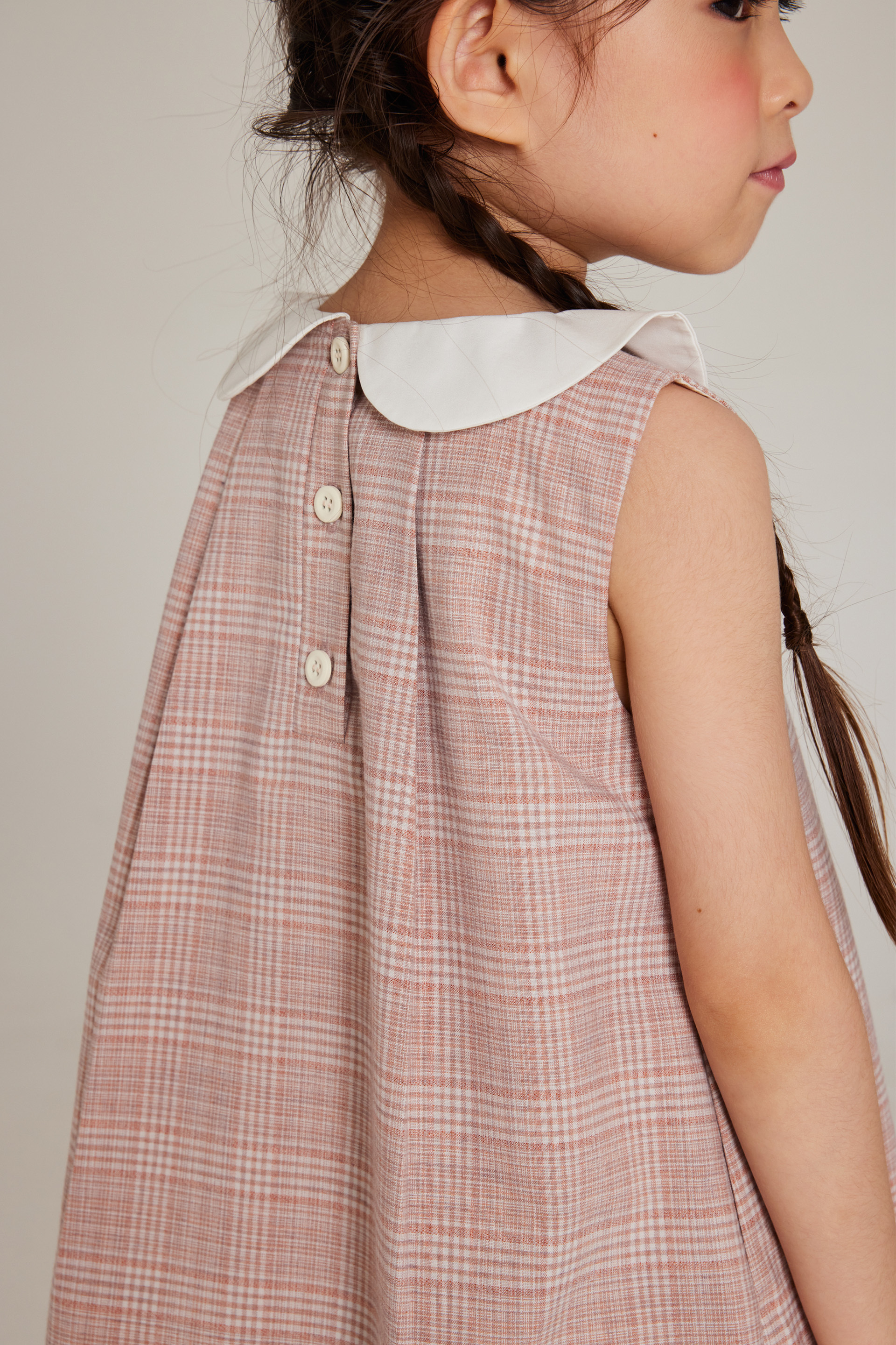 Plaid Collared Pleated Dress