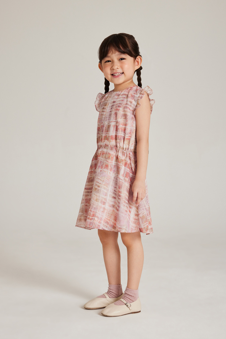 Tapestry Ruffle-Sleeve Dress