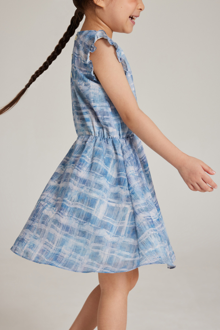 Tapestry Ruffle-Sleeve Dress