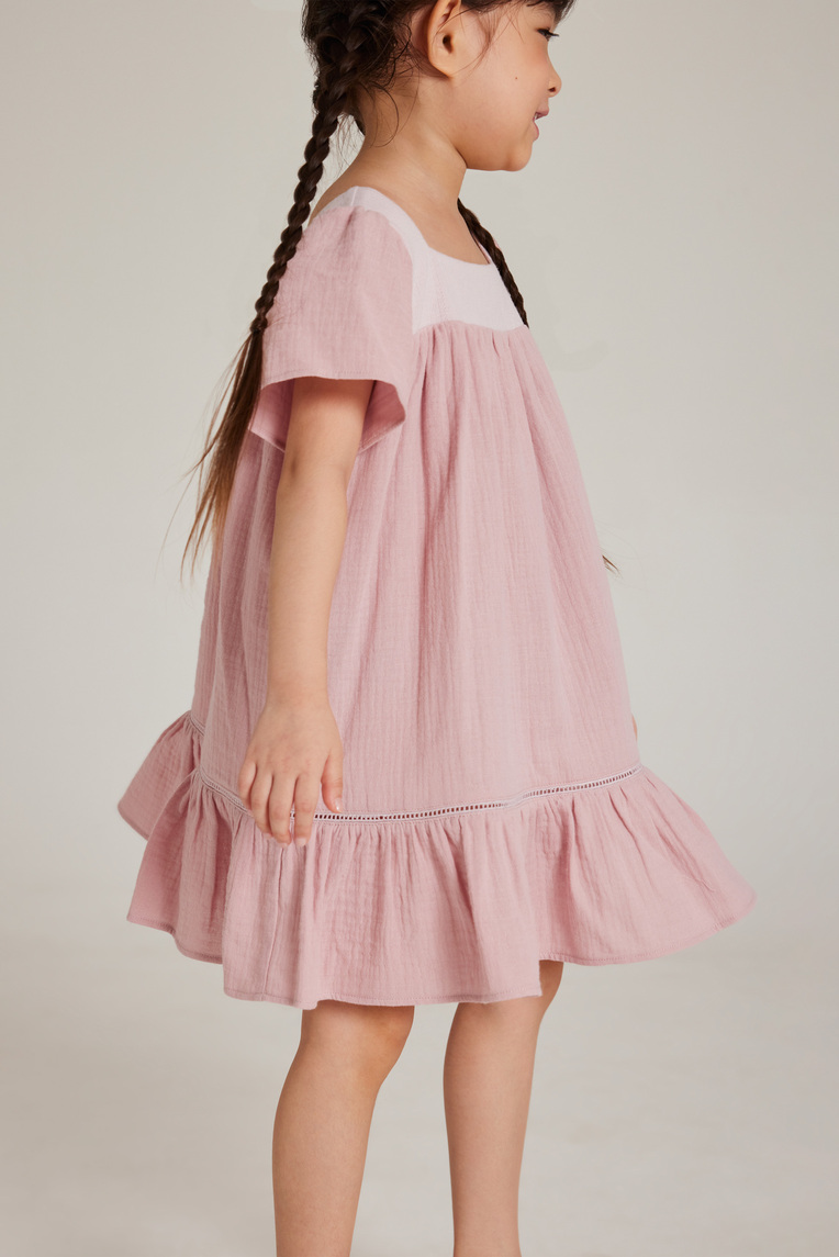 Contrast Cotton Trim Dress