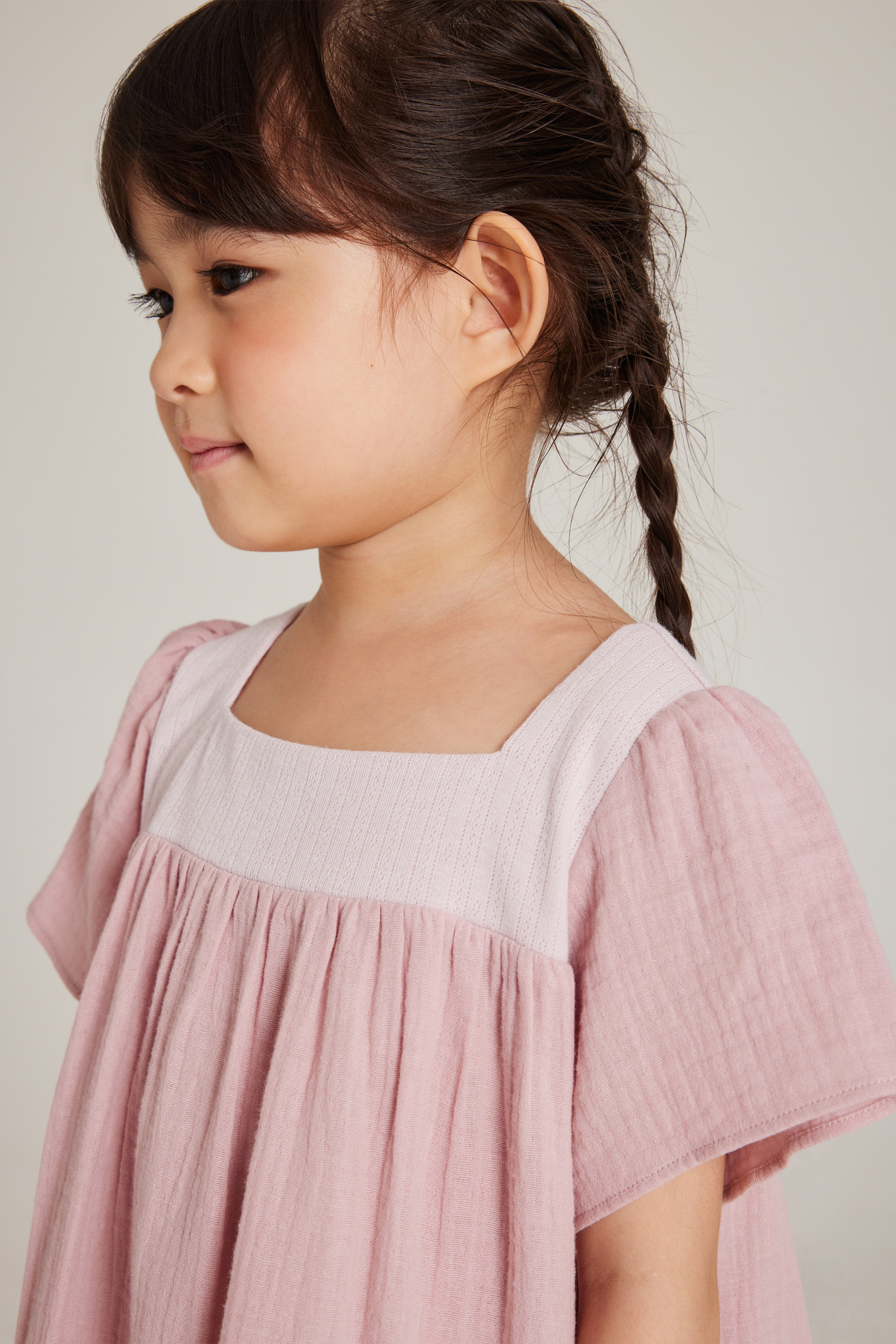 Contrast Cotton Trim Dress