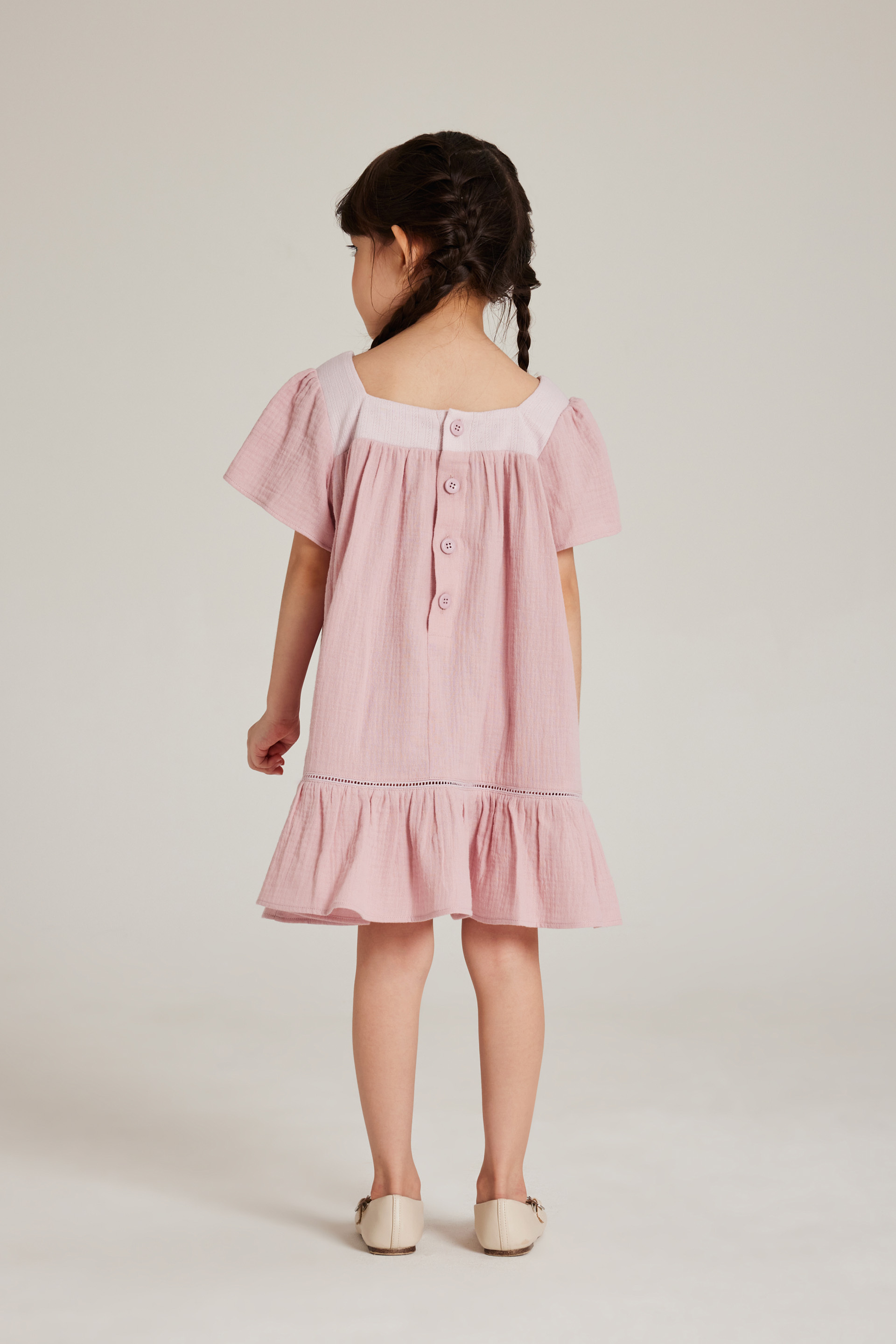 Contrast Cotton Trim Dress